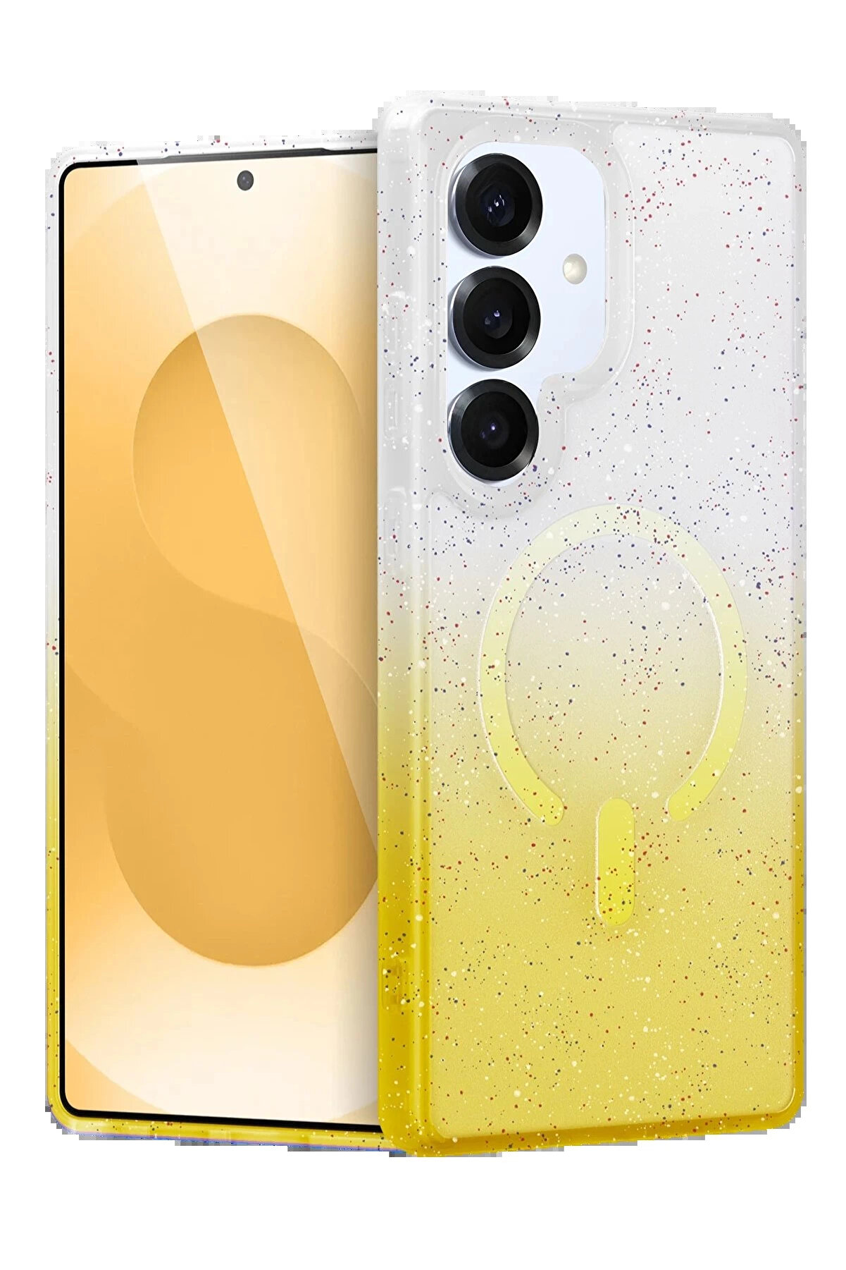 Buti̇k Samsung Galaxy S25 Plus Pummel Shi̇ny Magsafe Kapak - Gold-(5796)