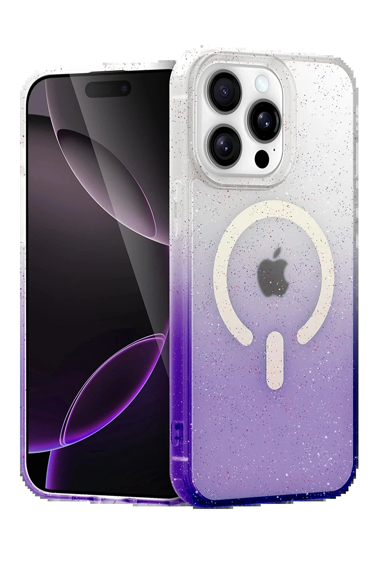 Buti̇k Apple İphone 14 Pro Max Pummel Shi̇ny Magsafe Kapak - Mor