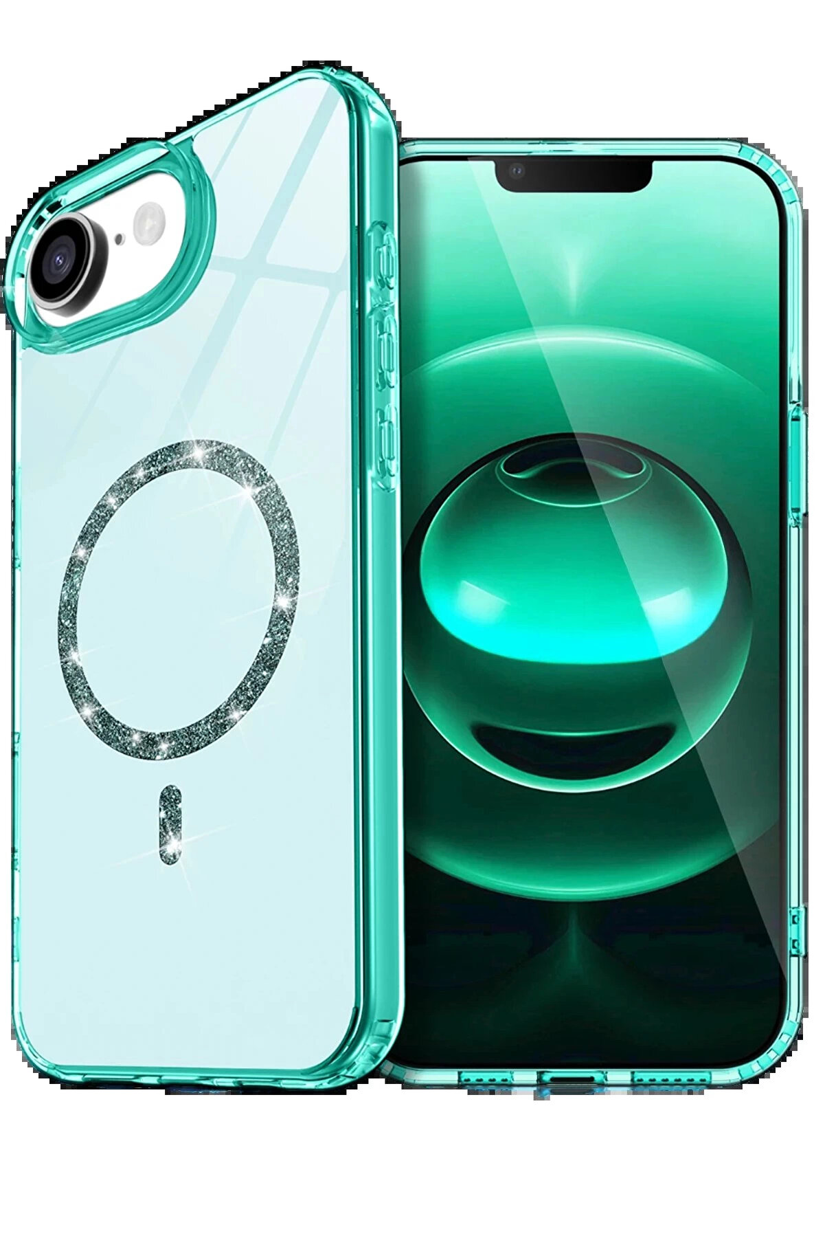 Buti̇k Apple İphone 16E Li̇ve Di̇amond Magsafe Kapak - Yeşi̇l-(5796)