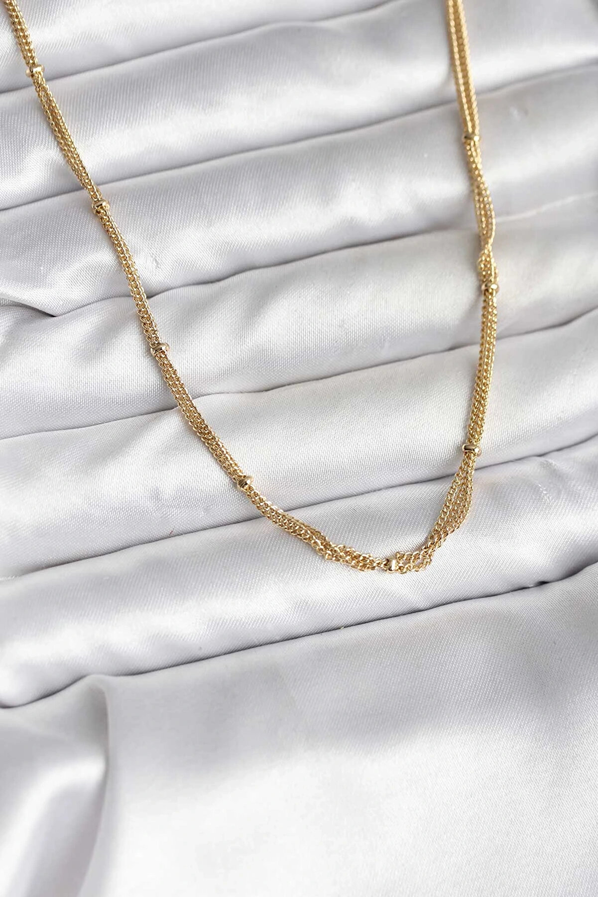 Sorvi̇enne Bfs 14K Gold Renk Kaplama Top&ccedil;uk Zi̇nci̇rli̇ Model Cm Kadın Kolye