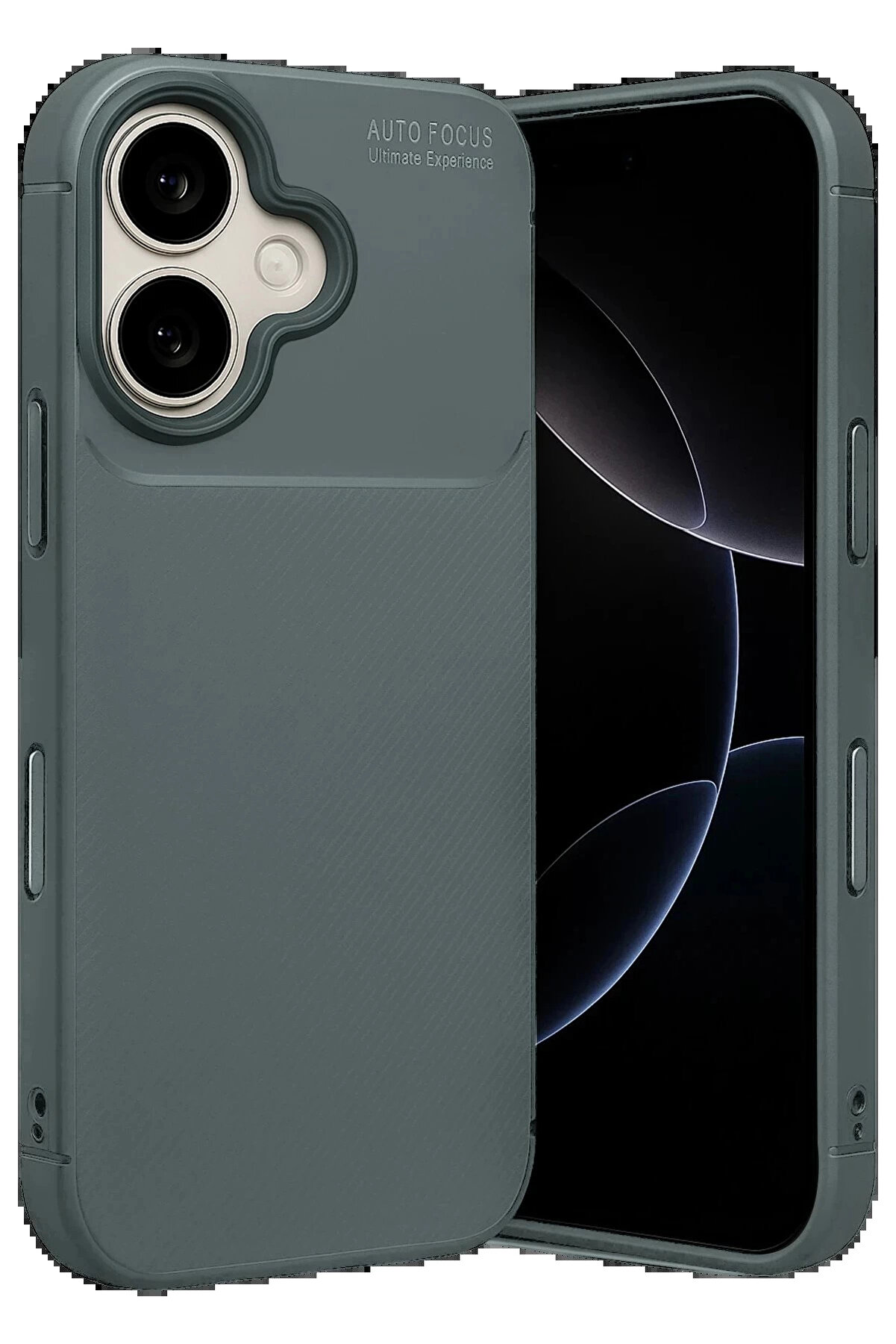 Buti̇k Apple İphone 17 Auto Focus Karbon Kapak - Gri̇-(5796)