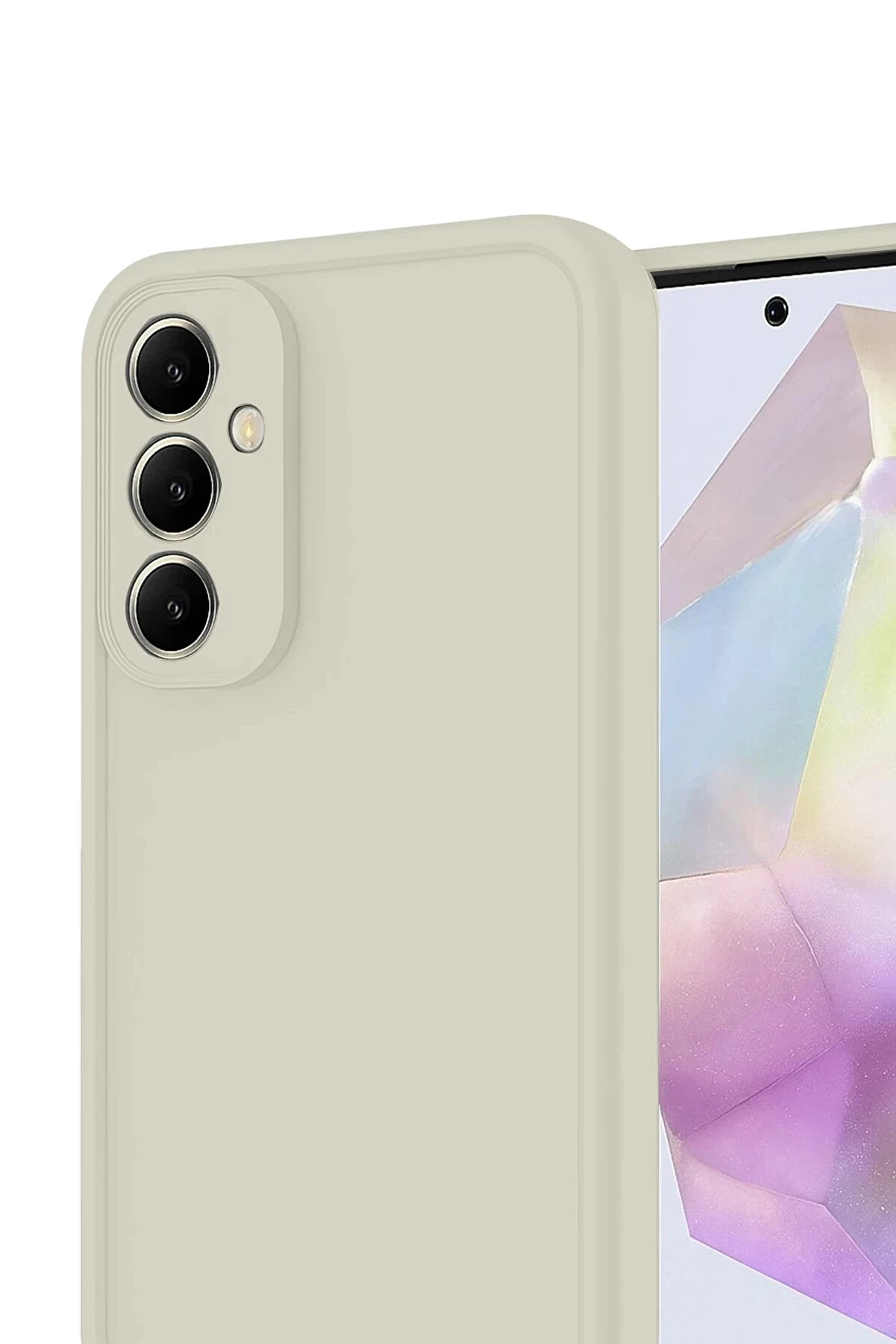 Buti̇k Samsung Galaxy A56 Kılıf Vi̇era Si̇li̇kon - Krem-(5796)