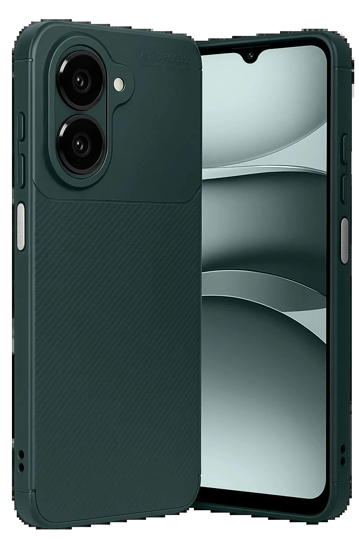 Buti̇k Xi̇aomi̇ Redmi̇ A5 4G Auto Focus Karbon Kapak - Koyu Yeşi̇l-(5796)