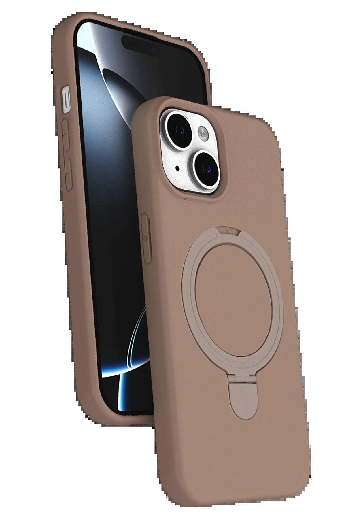 Buti̇k Apple İphone 15 Plus Regal Magsafe Standlı Kapak - &Ccedil;&ouml;l Ti̇tanyum-(5796)