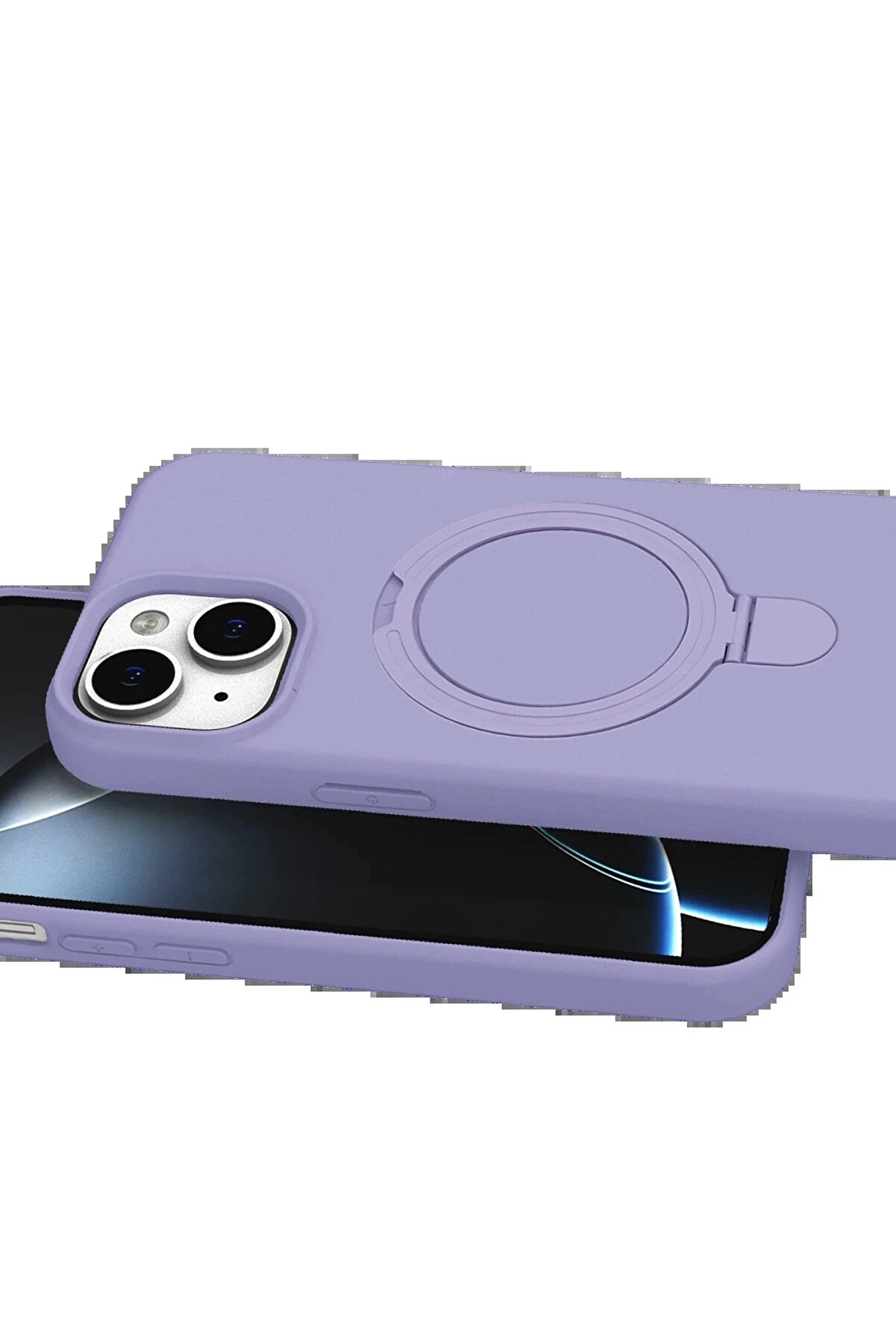 Buti̇k Apple İphone 15 Plus Regal Magsafe Standlı Kapak - Li̇la-(5796)