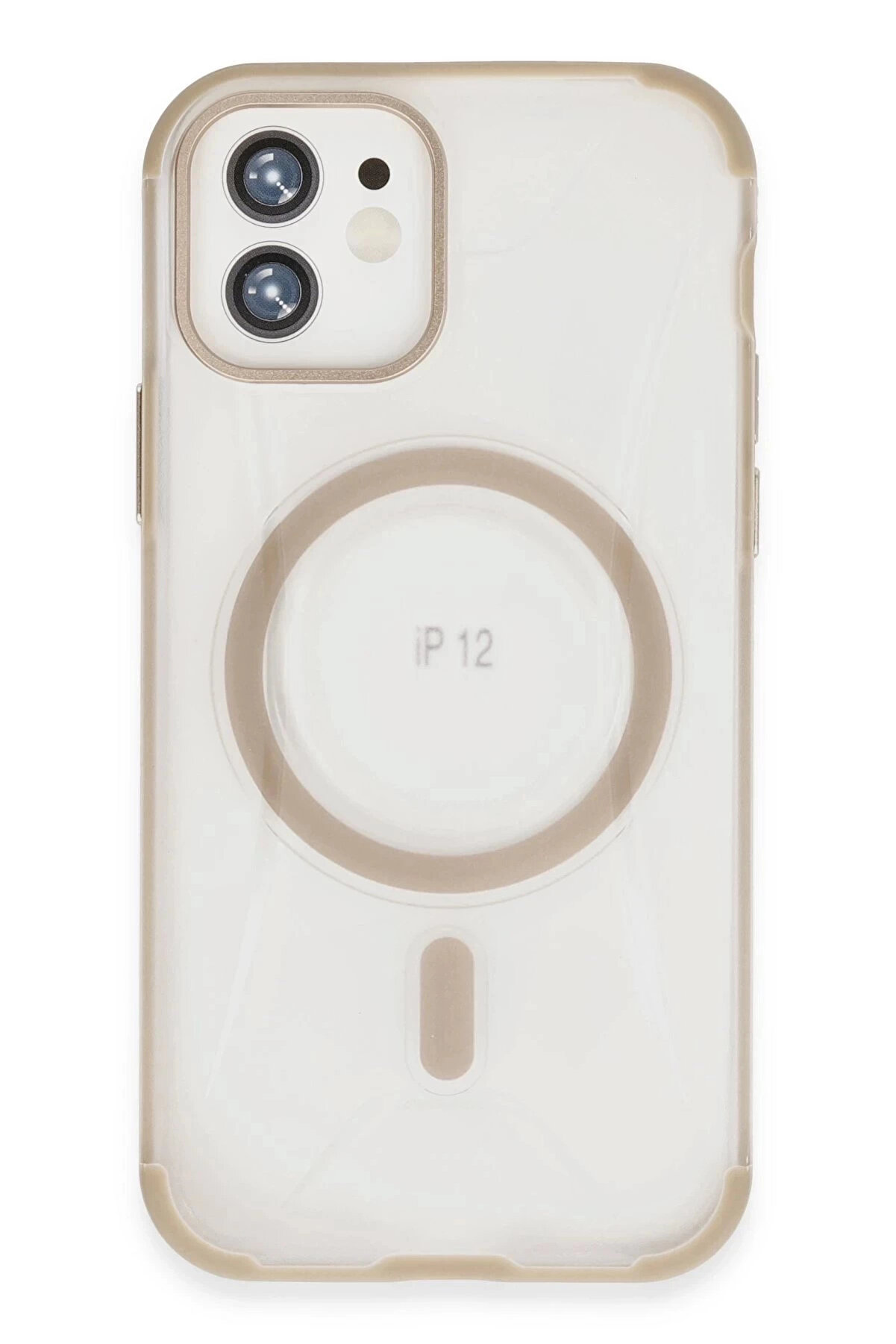 Buti̇k İphone 12 Hi̇lton Magsafe Kapak - Gold-(5796)