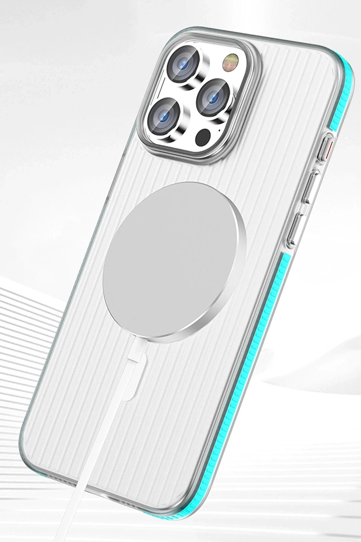 Buti̇k İphone 16 Li̇ne Magsafe Kapak - Mavi̇-(5796)