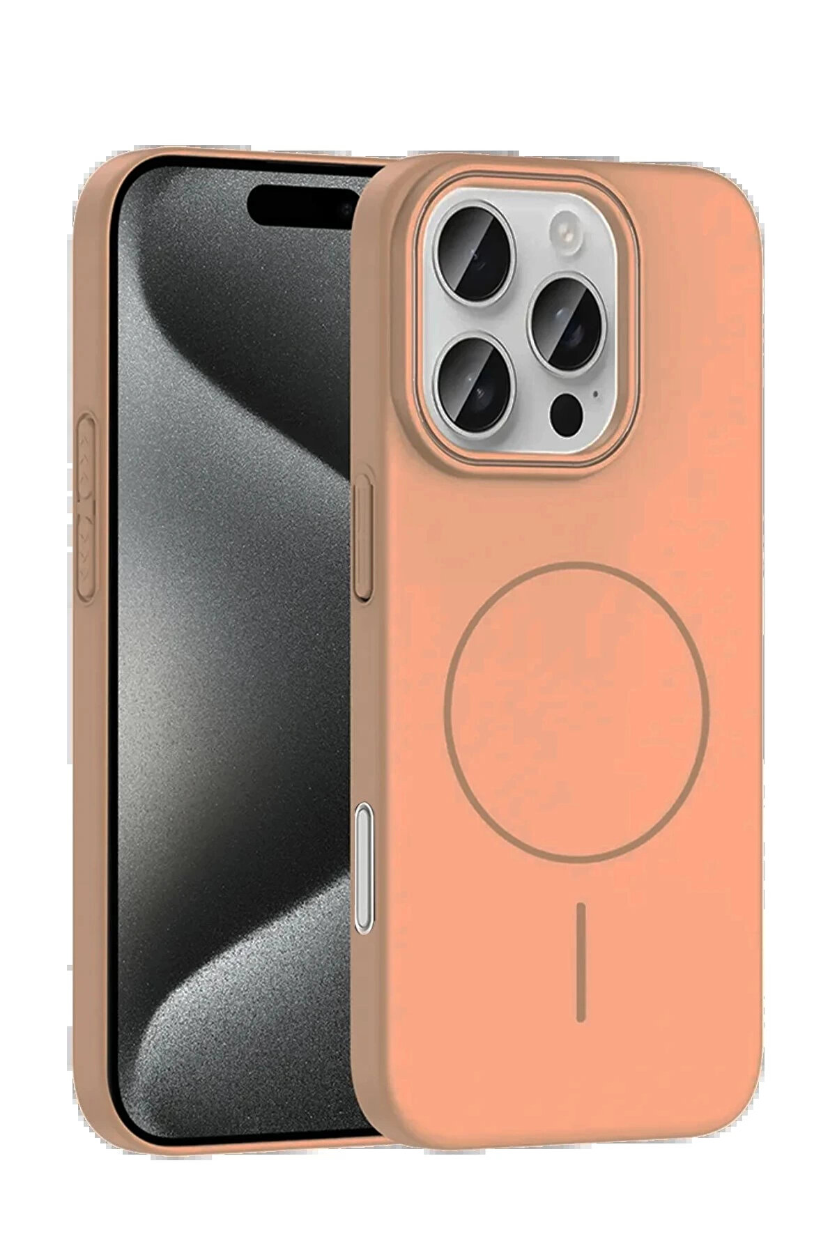 Buti̇k İphone 16 Pro Max Broş Magsafe Kapak - &Ccedil;&ouml;l Ti̇tanyum-(5796)