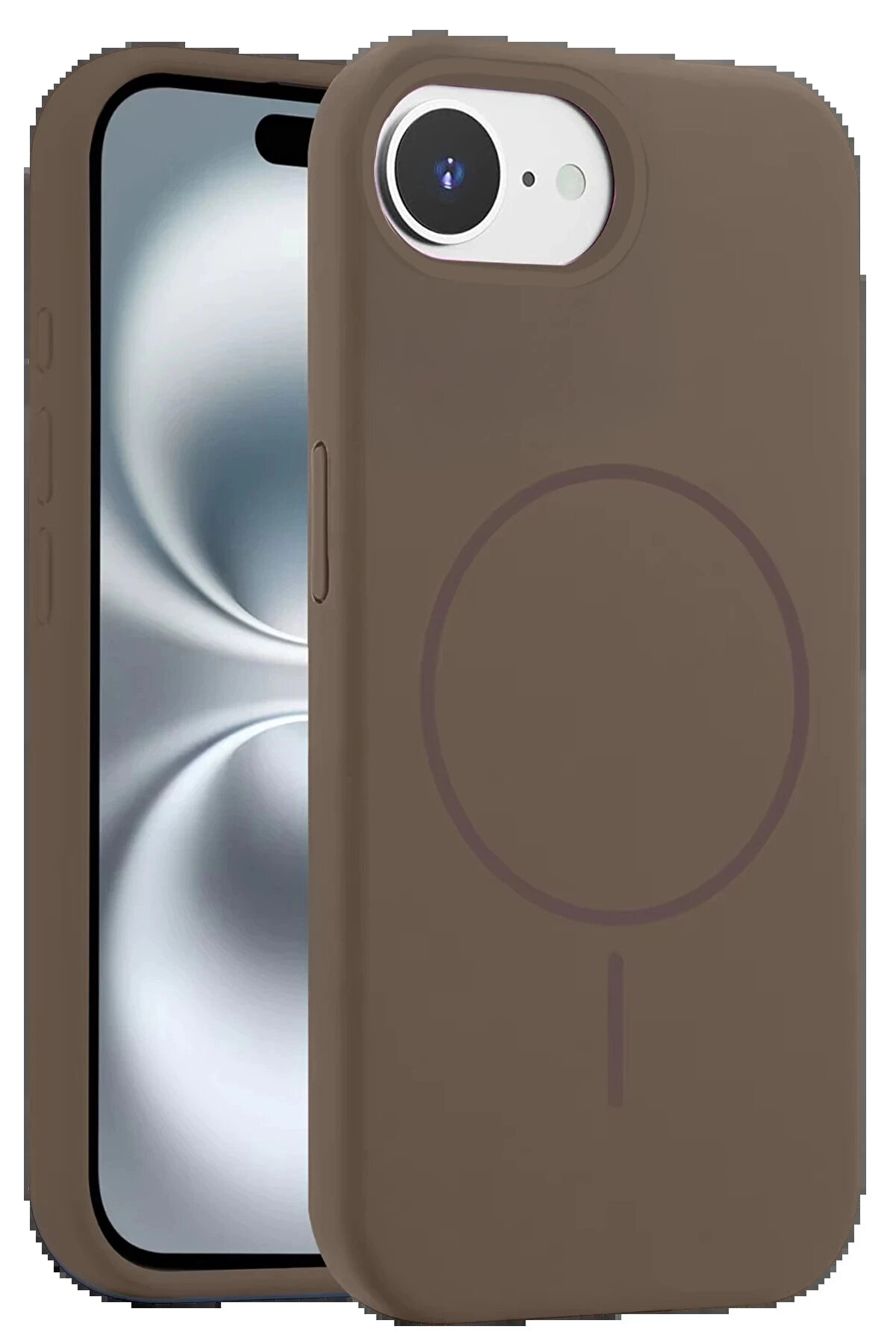 Buti̇k İphone 16E Kılıf Jully Magsafe Kapak - Kahverengi̇-(5796)