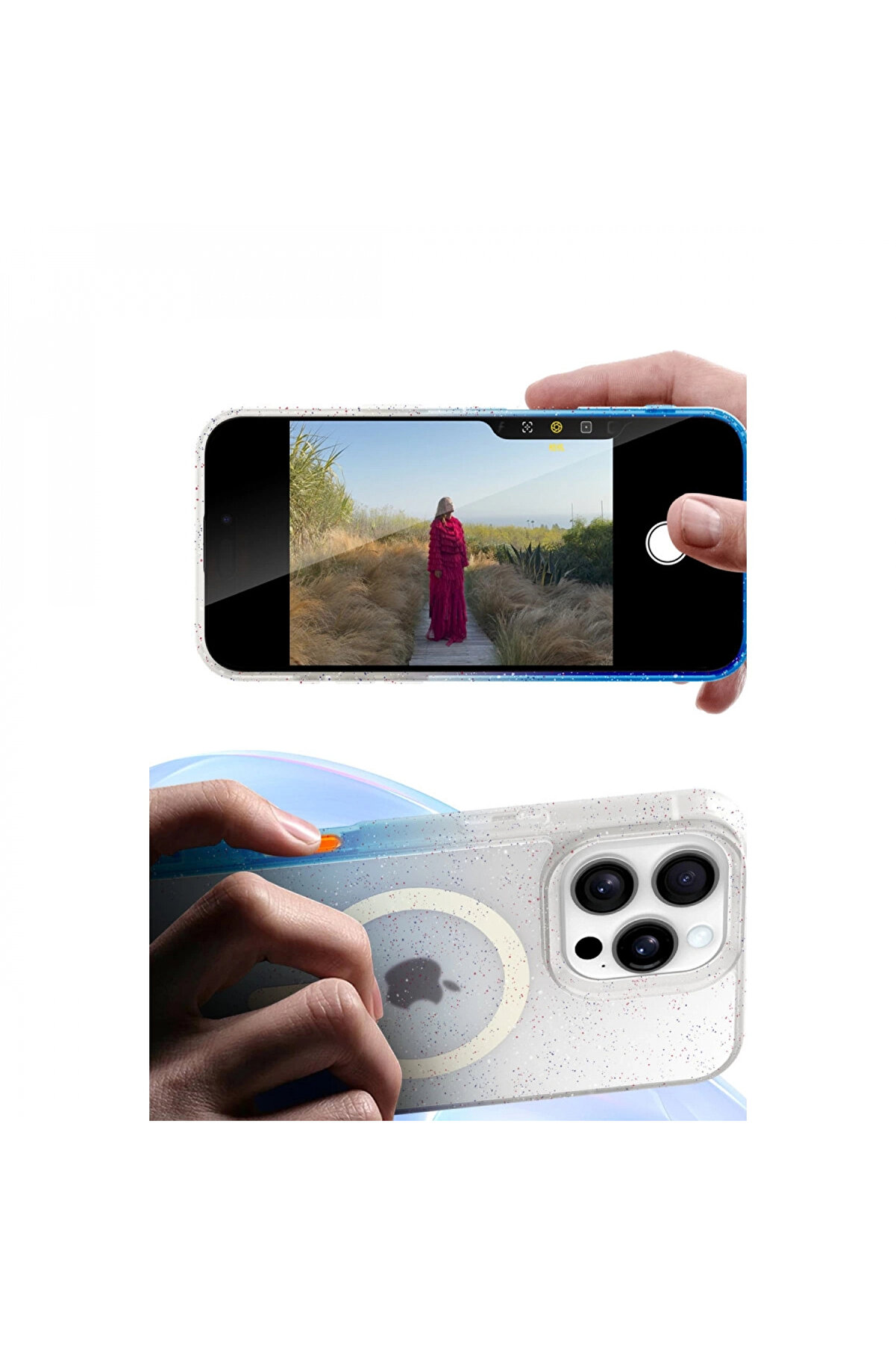 Buti̇k Apple İphone 15 Plus Pummel Shi̇ny Magsafe Kapak - Si̇yah