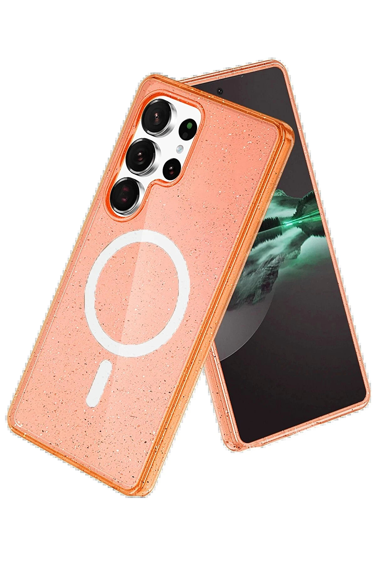 Buti̇k Samsung Galaxy S25 Ultra Star Magsafe Kapak - Turuncu-(5796)