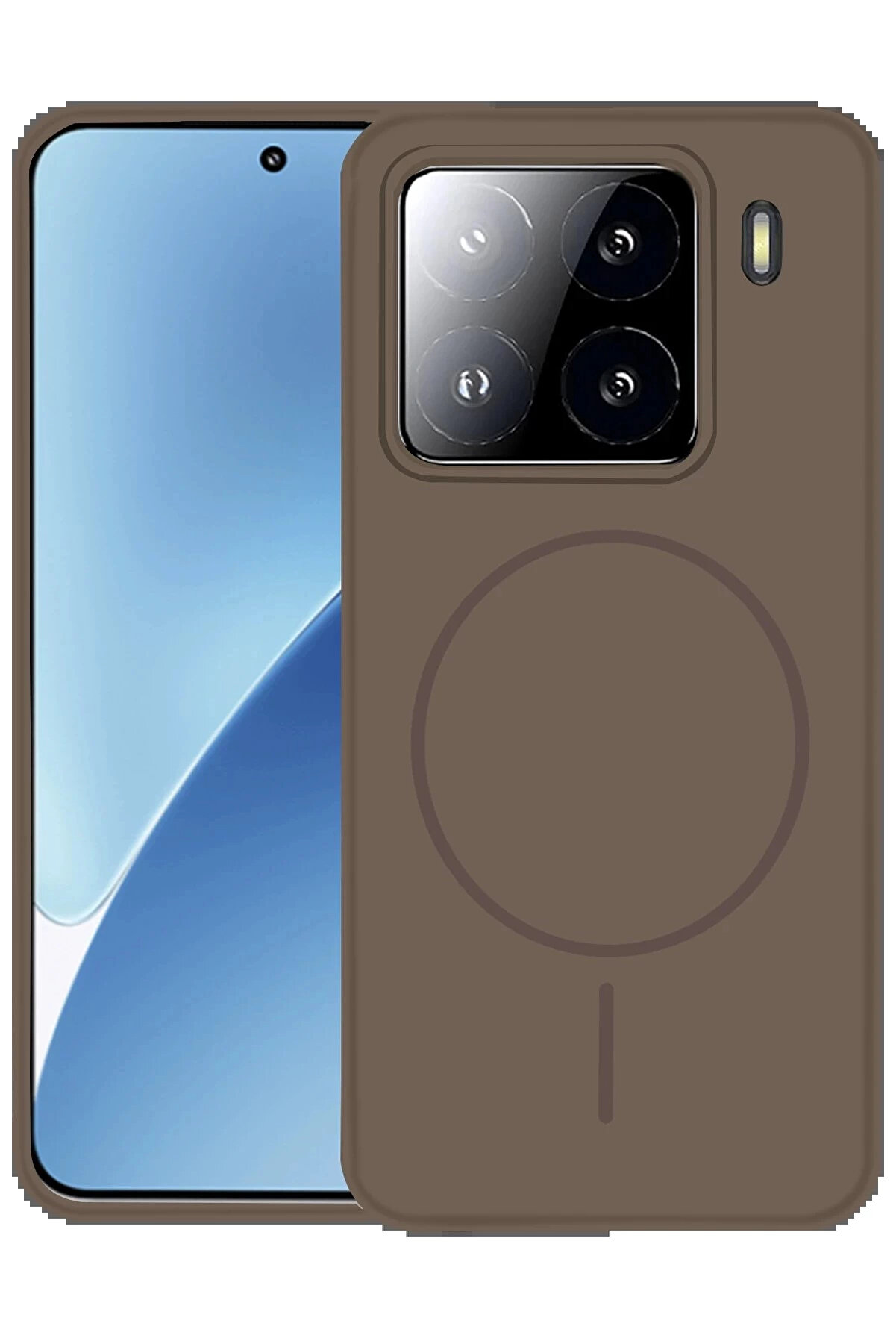 Buti̇k Xi̇aomi̇ Mi̇ 15 Pro Kılıf Jully Magsafe Kapak - Kahverengi̇-(5796)