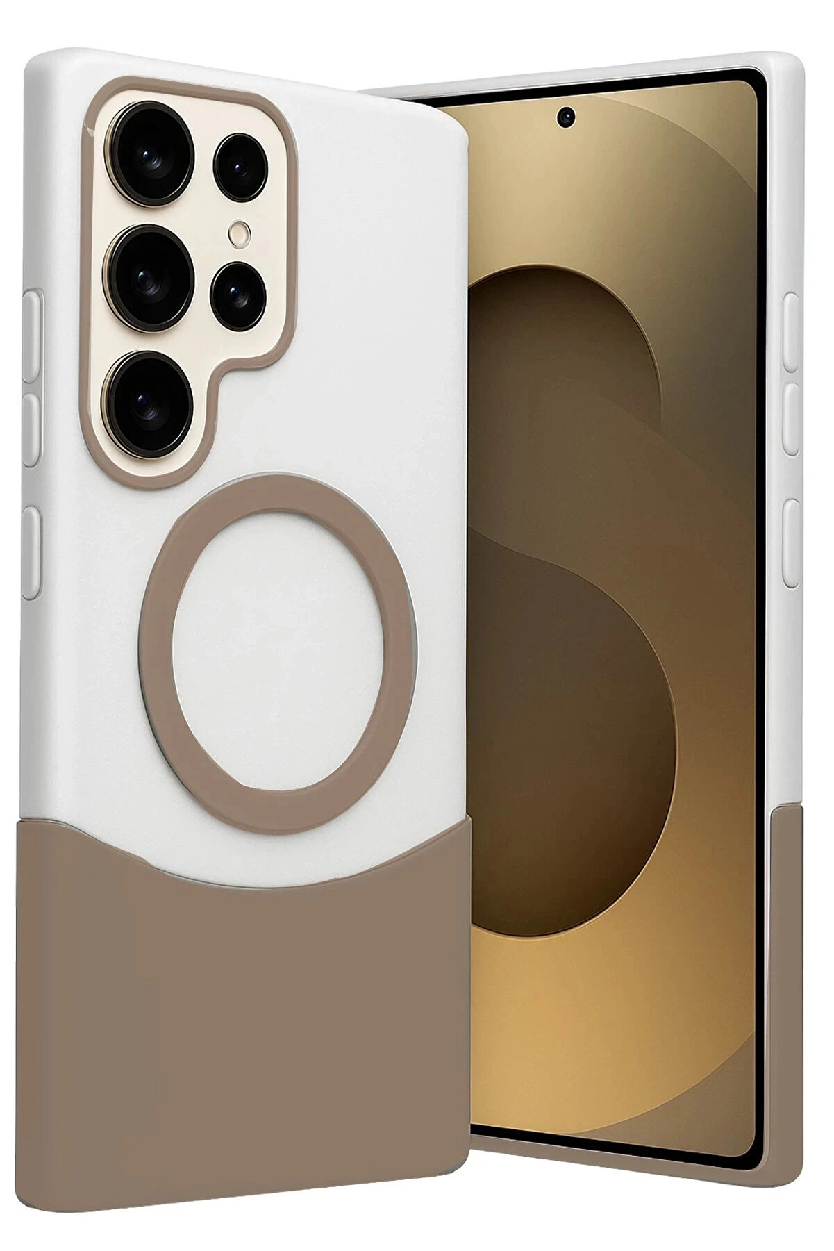 Buti̇k Samsung Galaxy S23 Ultra Velar Magsafe Kapak - &Ccedil;&ouml;l Ti̇tanyum-(5796)