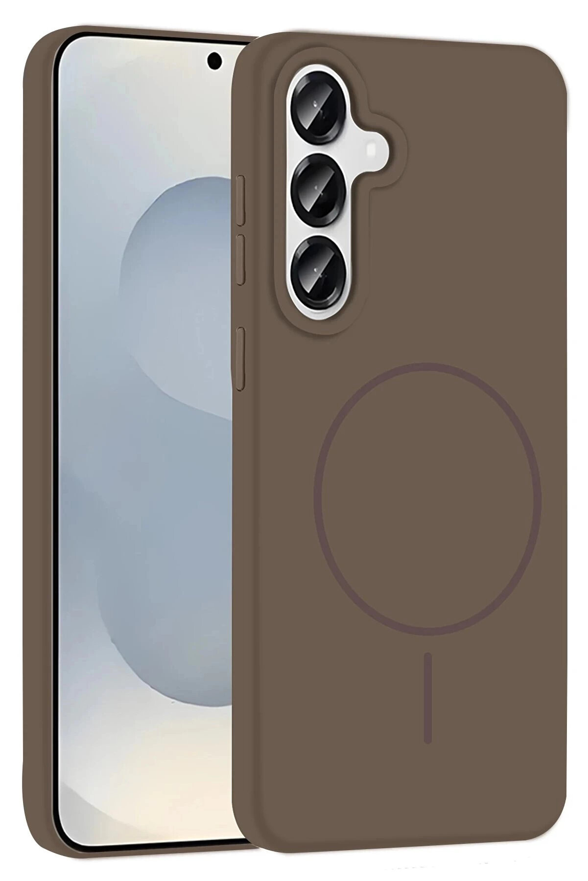 Buti̇k Samsung Galaxy S25 Kılıf Jully Magsafe Kapak - Kahverengi̇-(5796)