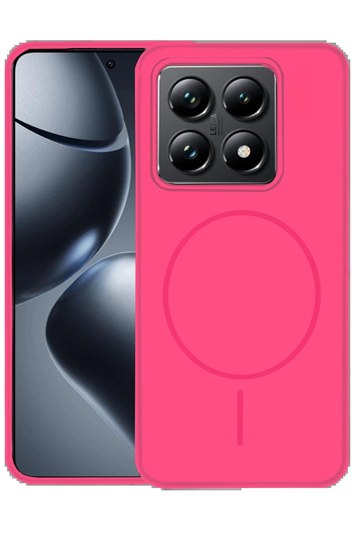 Buti̇k Xi̇aomi̇ Mi̇ 14T Pro Kılıf Jully Magsafe Kapak - Fuşya-(5796)