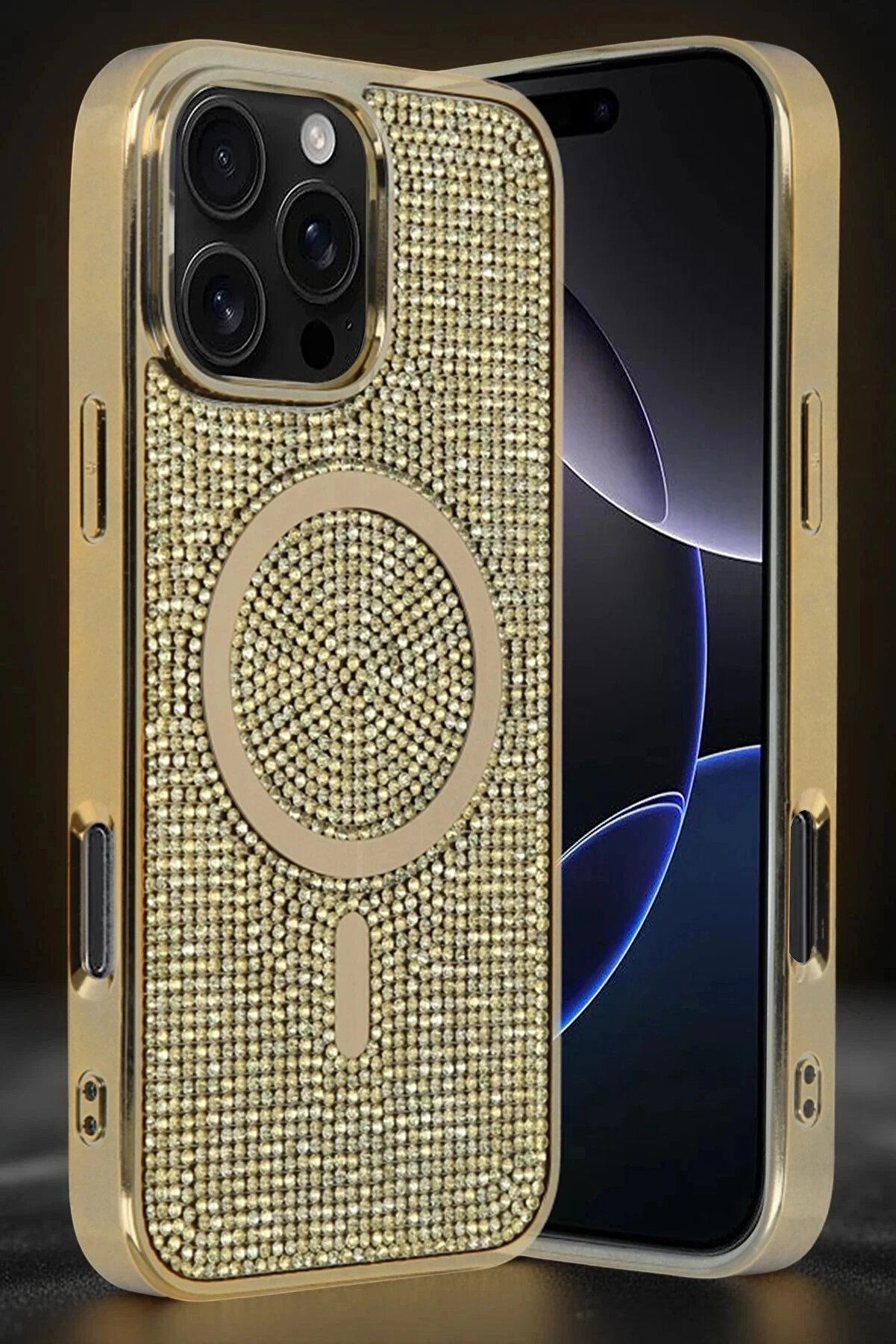 Buti̇k Apple İphone 16 Pro Helen Magsafe Kapak - Gold-(5796)