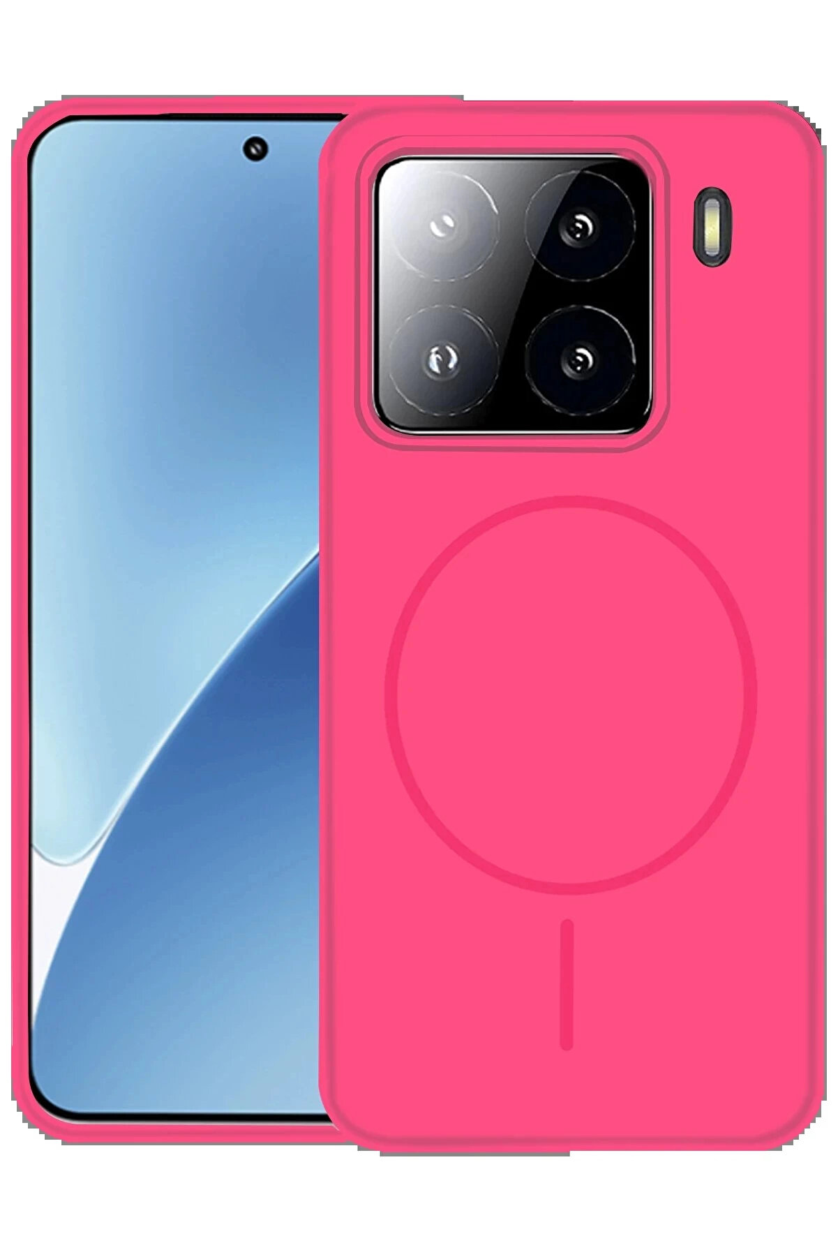 Buti̇k Xi̇aomi̇ Mi̇ 15 Pro Kılıf Jully Magsafe Kapak - Fuşya-(5796)