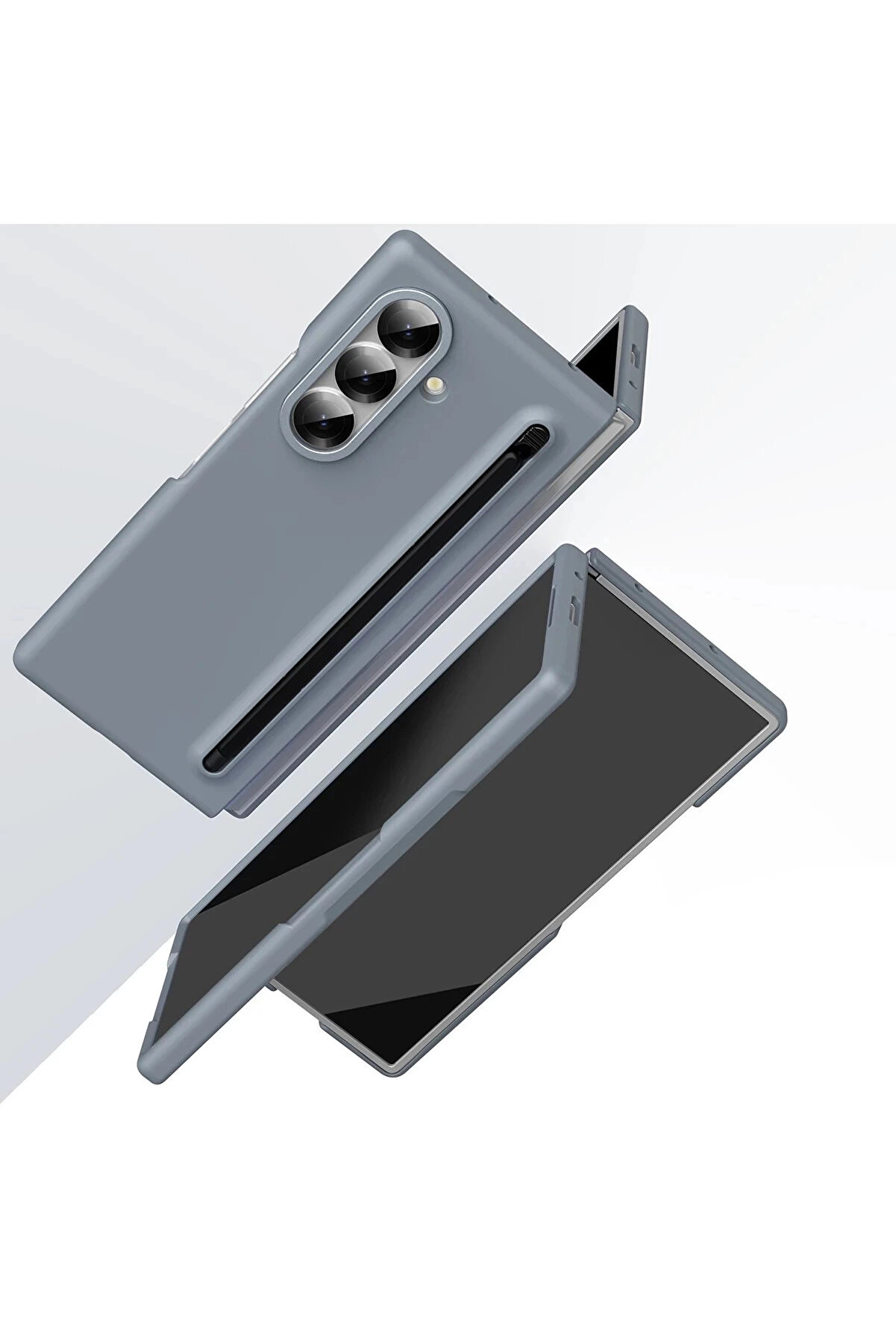 Buti̇k Samsung Galaxy Z Fold 6 Hole Fold Kapak - Ti̇tan Gri̇-(5796)