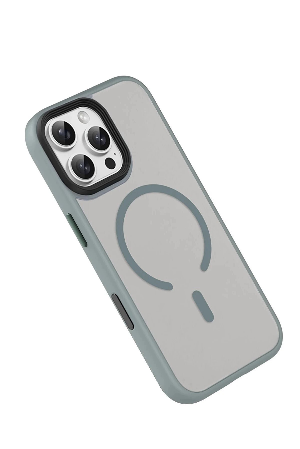 Buti̇k Apple İphone 16 Pro Max Megane Magsafe Kapak - Ti̇tan Gri̇-(5796)