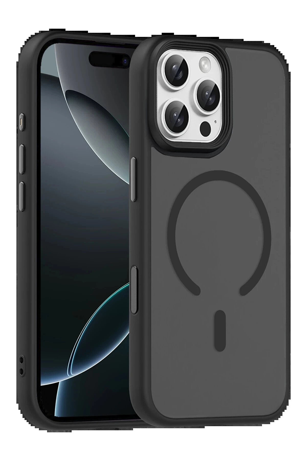 Buti̇k Apple İphone 16 Pro Max Megane Magsafe Kapak - Si̇yah-(5796)