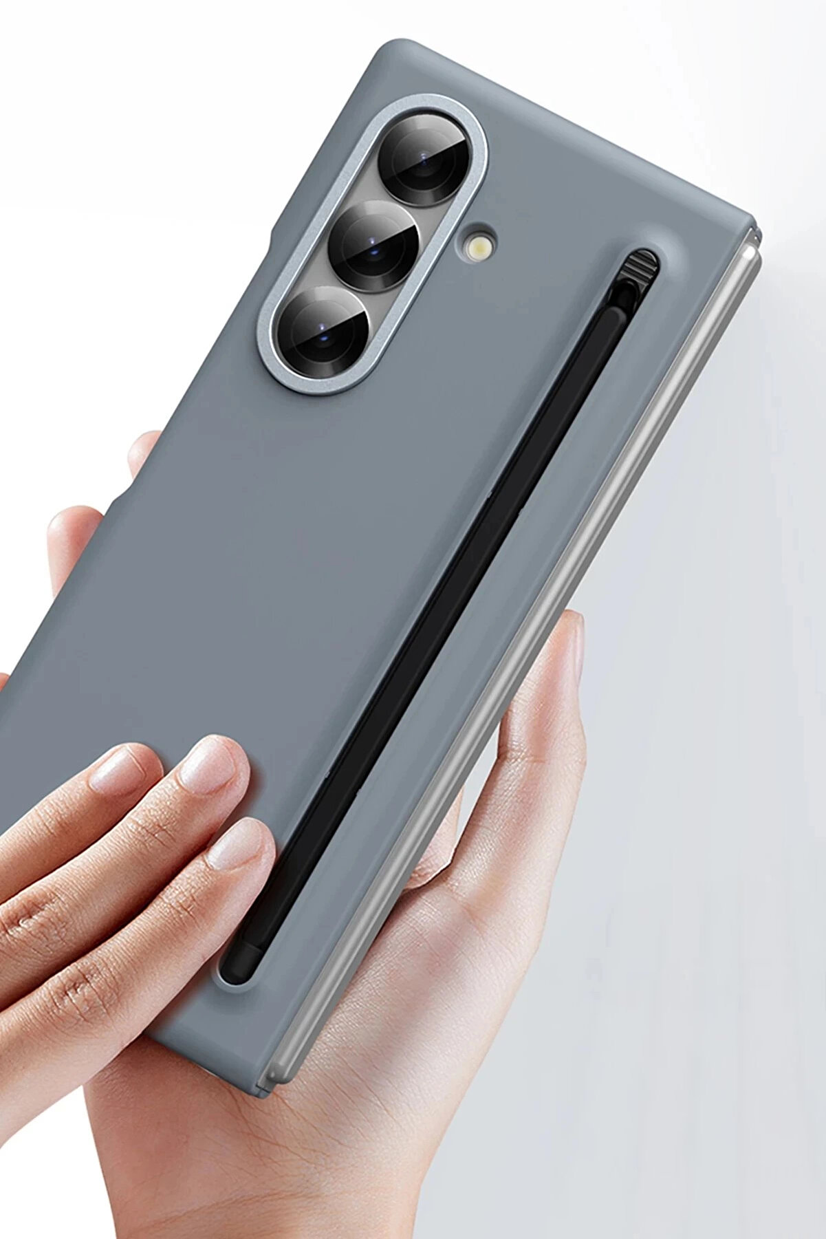 Buti̇k Samsung Galaxy Z Fold 6 Hole Fold Kapak - Ti̇tan Gri̇-(5796)