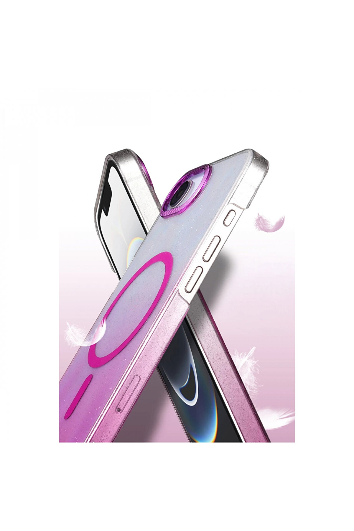 Byhodi̇ Harmonyaura Apple İphone 16E Glossy Magsafe Kapak - Pembe