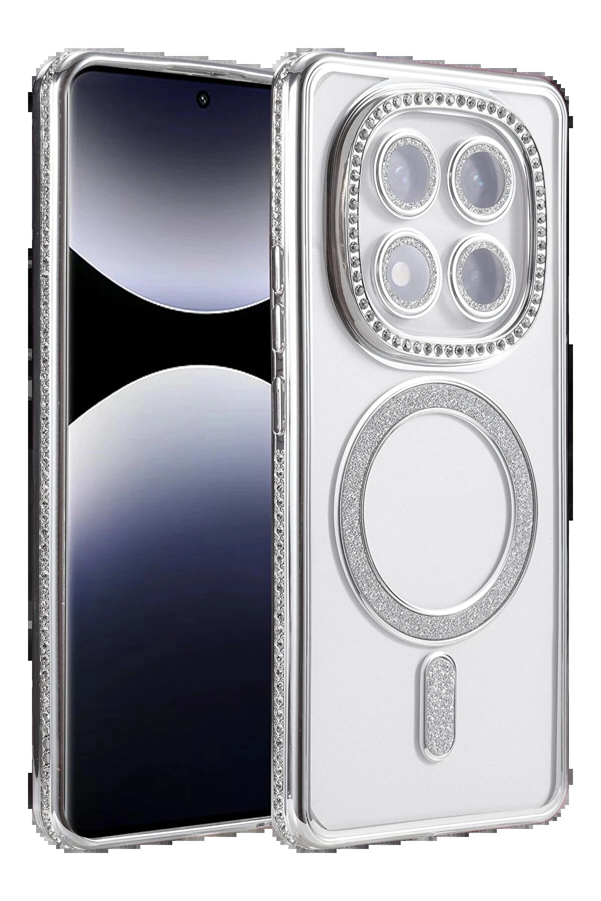 Buti̇k Xi̇aomi̇ Redmi̇ Note 14 Pro 4G Joke Si̇mli̇ Magneti̇csafe Kılıf - G&uuml;m&uuml;ş-(5796)