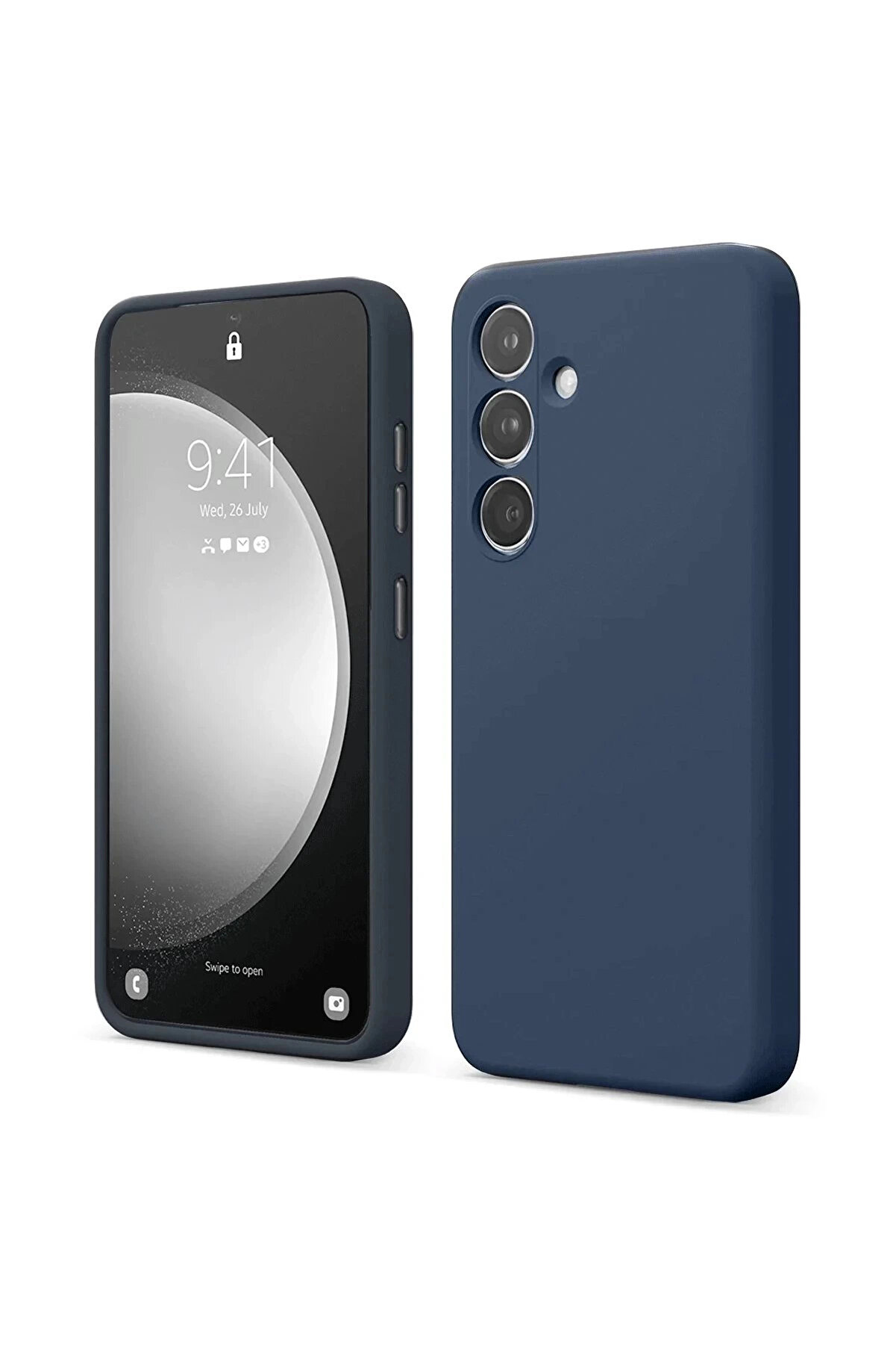 Buti̇k Samsung Galaxy S24 Fe Kılıf Fi̇rst Si̇li̇kon - Laci̇vert-(5796)