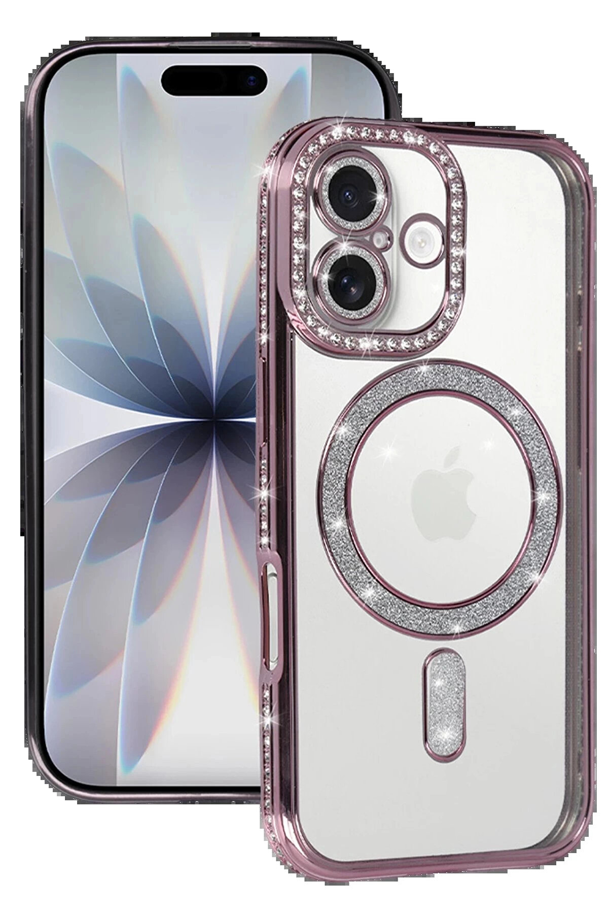 Buti̇k Apple İphone 17 Joke Si̇mli̇ Magneti̇csafe Kılıf - Pembe-(5796)