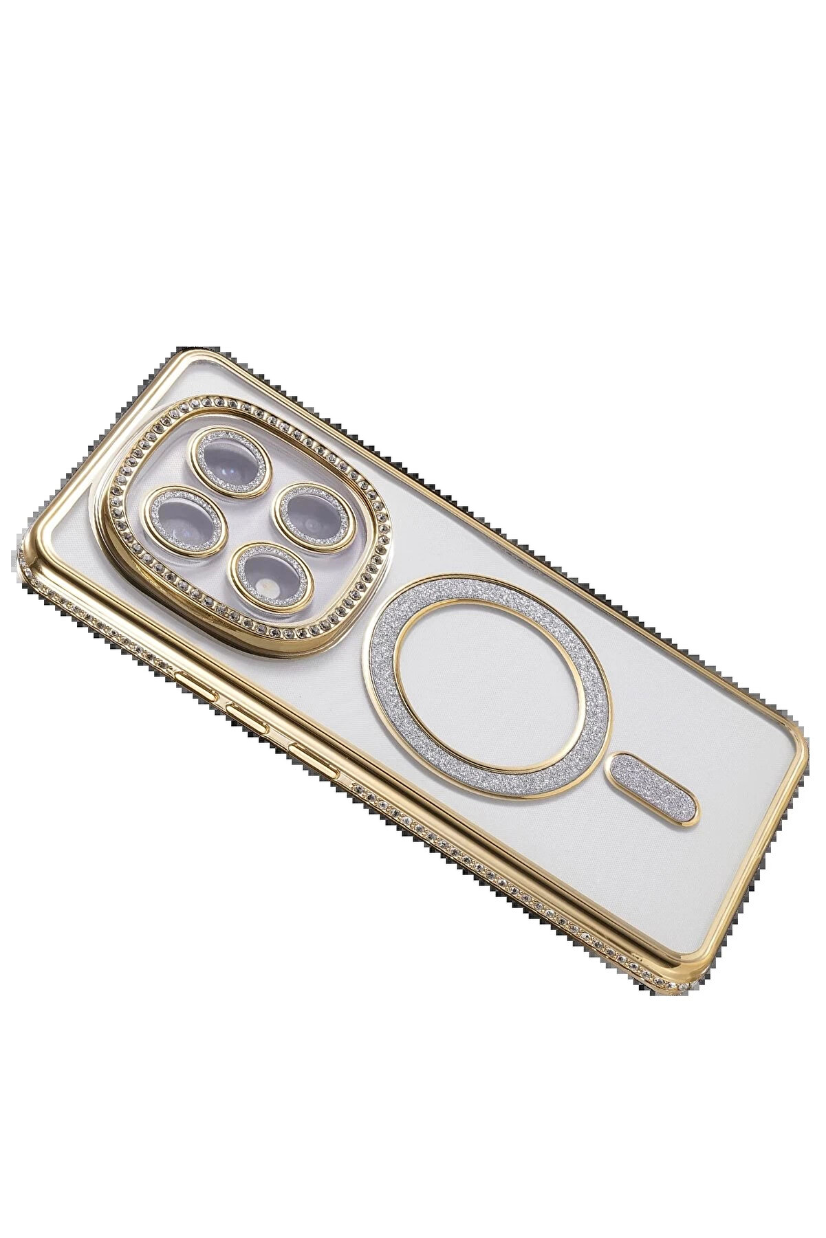 Buti̇k Xi̇aomi̇ Redmi̇ Note 14 Pro 5G Joke Si̇mli̇ Magneti̇csafe Kılıf - Gold-(5796)