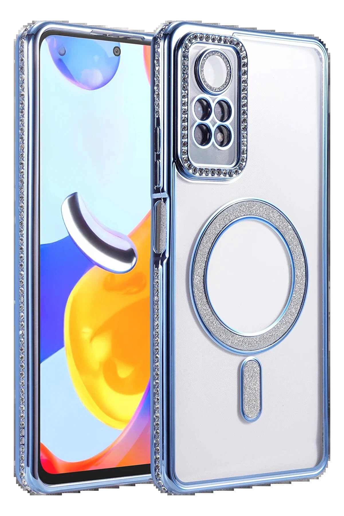 Buti̇k Xi̇aomi̇ Redmi̇ Note 12 Pro 4G Joke Si̇mli̇ Magneti̇csafe Kılıf - Mavi̇-(5796)