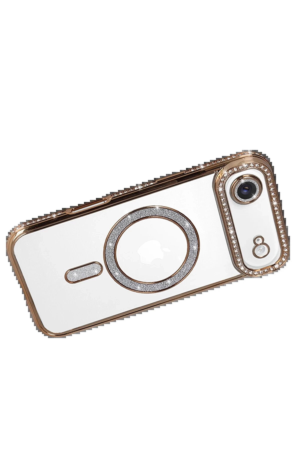 Buti̇k Apple İphone 17 Ai̇r Joke Si̇mli̇ Magneti̇csafe Kılıf - Gold-(5796)