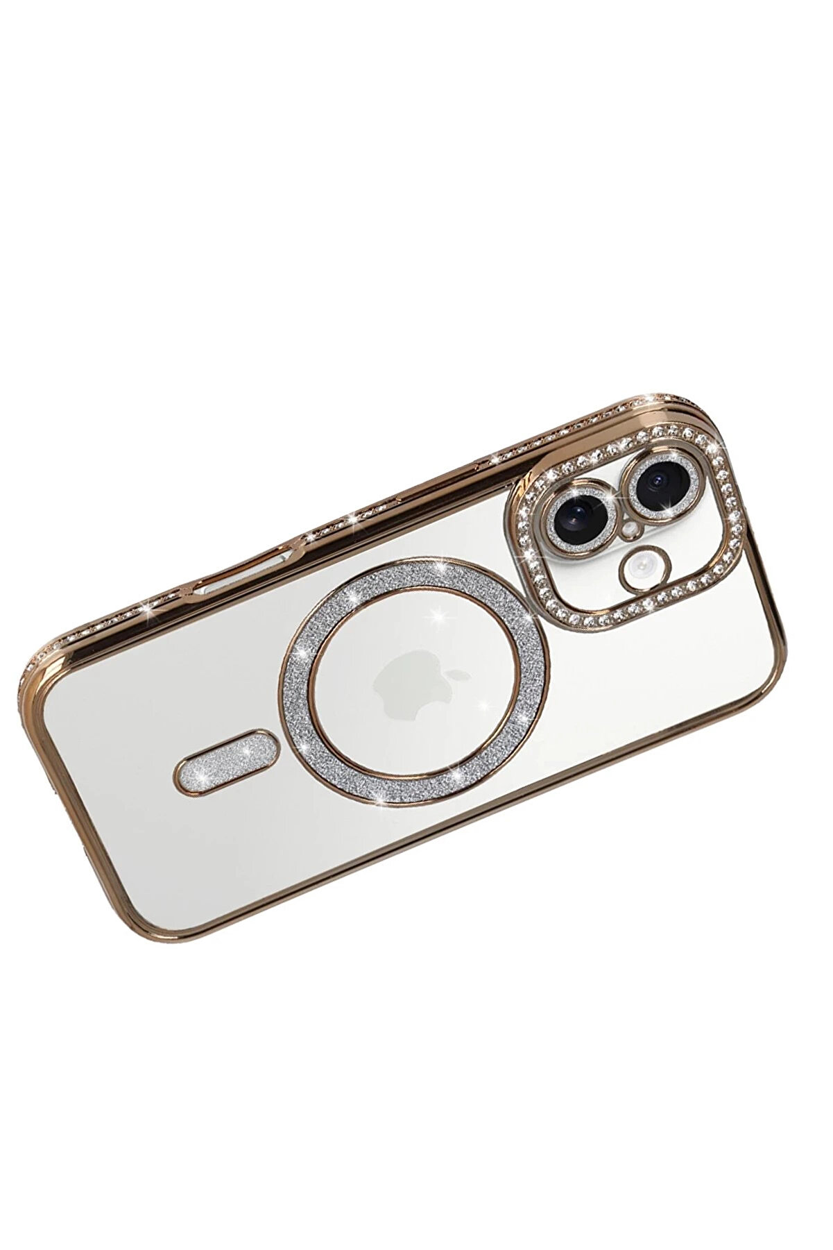 Buti̇k Apple İphone 17 Joke Si̇mli̇ Magneti̇csafe Kılıf - Gold-(5796)