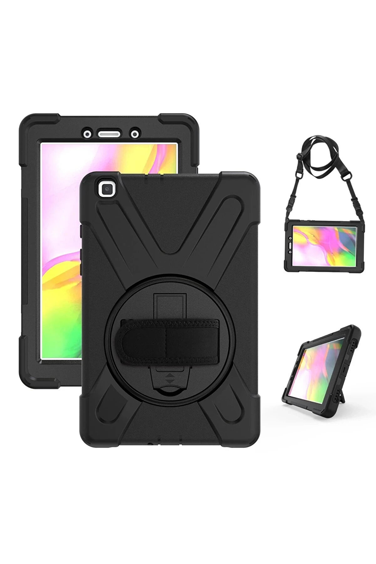 Buti̇k Samsung Galaxy T290 Tab A 8 Kılıf Amazi̇ng Tablet Kapak - Si̇yah-(5796)