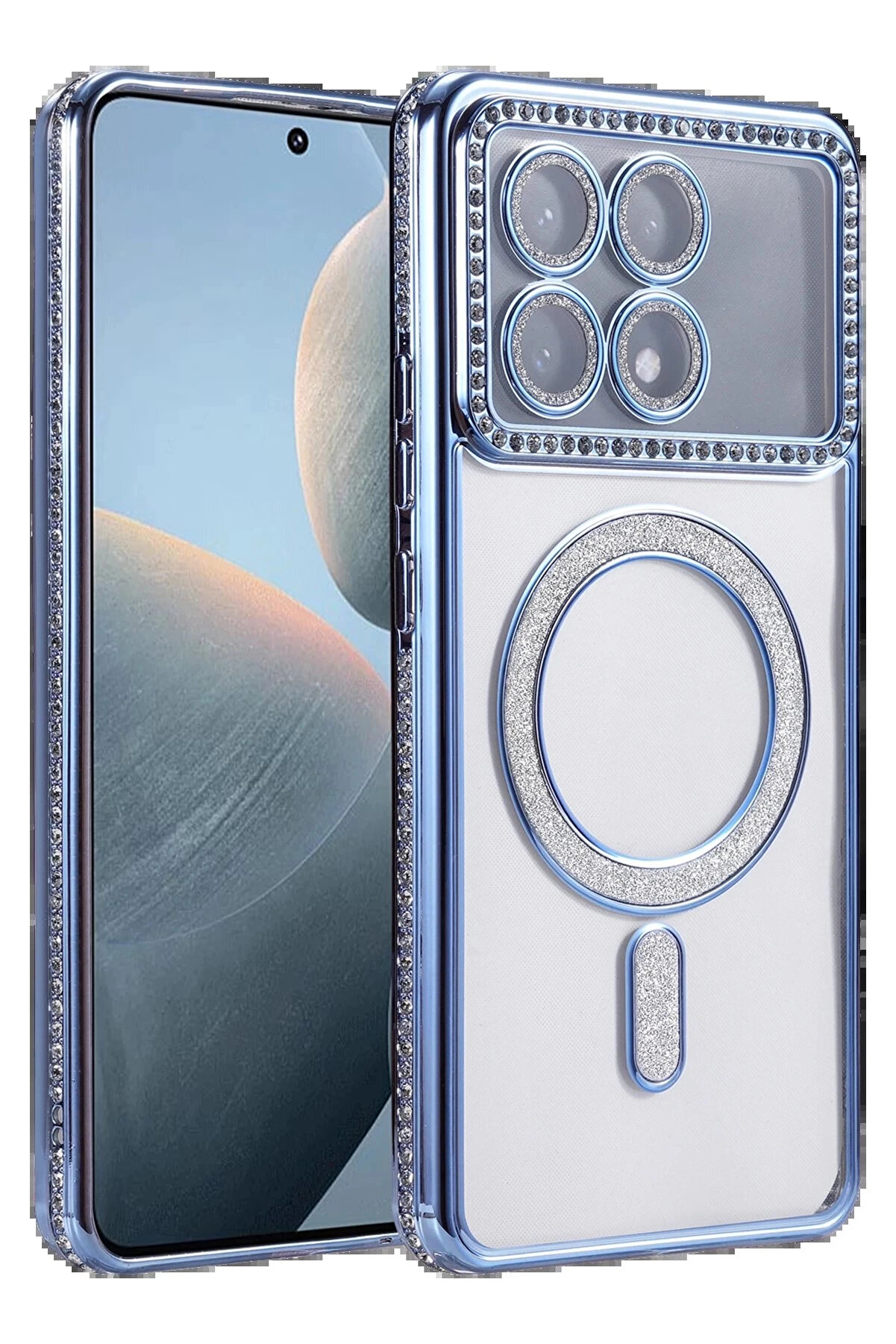 Buti̇k Xi̇aomi̇ Poco X6 Pro Joke Si̇mli̇ Magneti̇csafe Kılıf - Mavi̇-(5796)