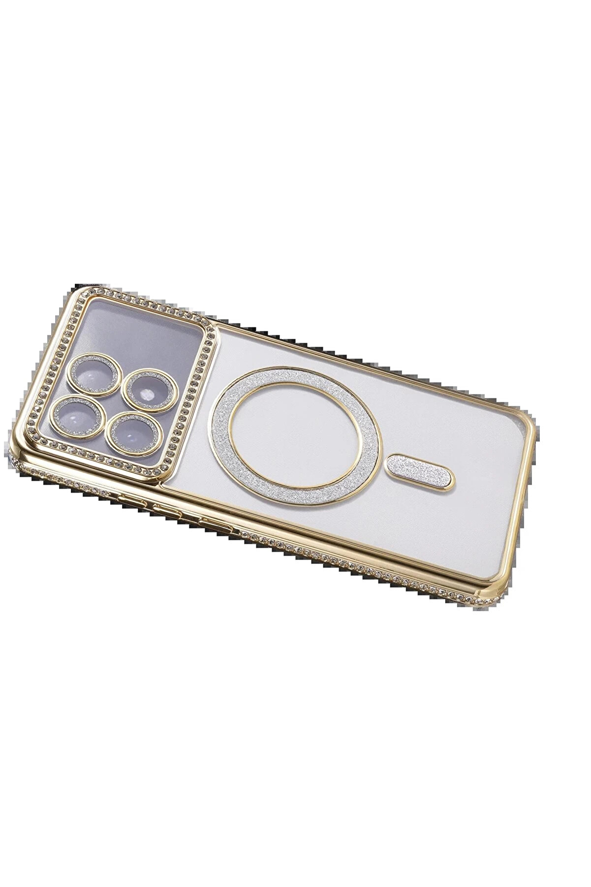 Buti̇k Xi̇aomi̇ Poco X6 Pro Joke Si̇mli̇ Magneti̇csafe Kılıf - Gold-(5796)