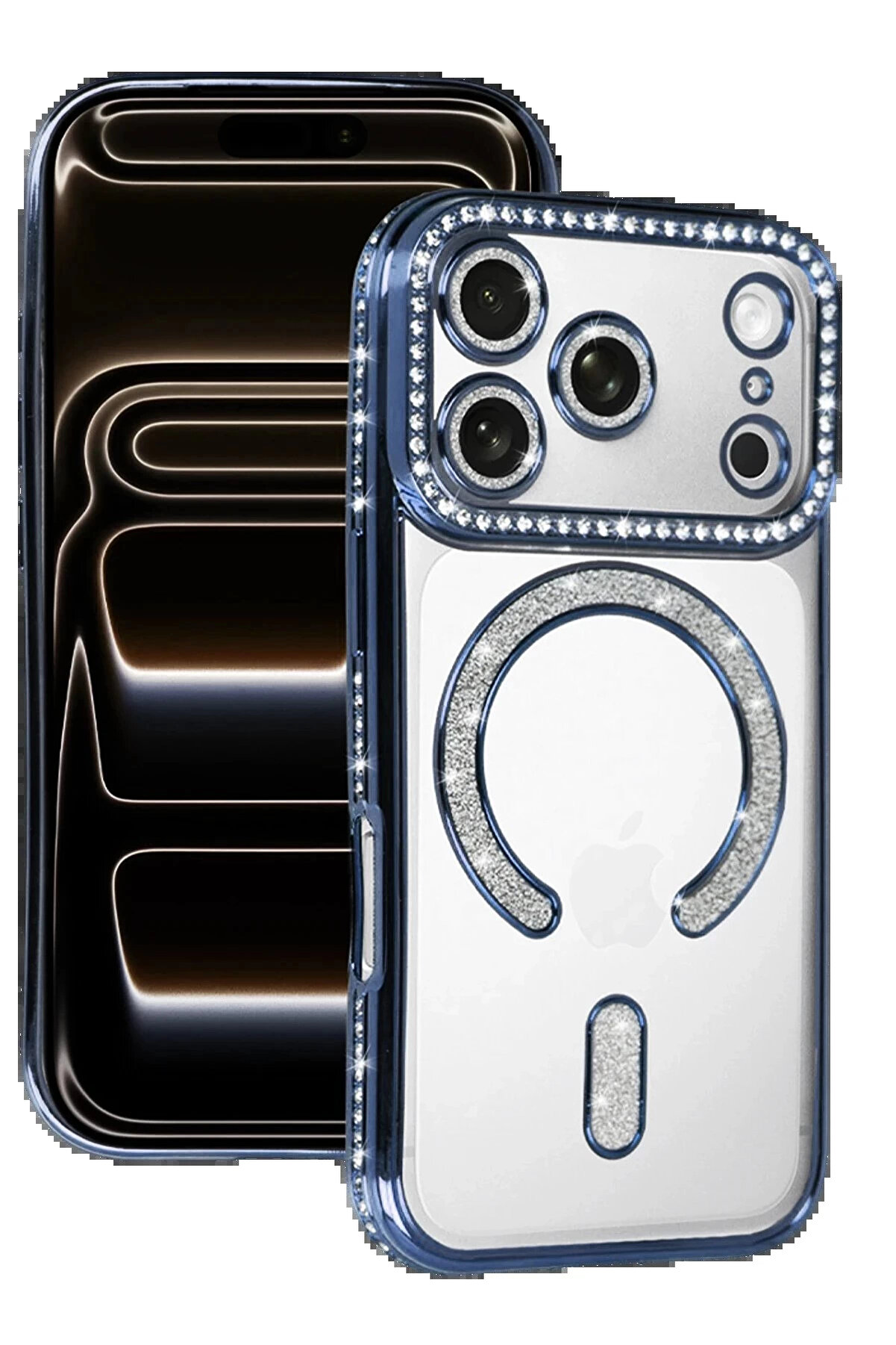 Buti̇k Apple İphone 17 Pro Joke Si̇mli̇ Magneti̇csafe Kılıf - Mavi̇-(5796)