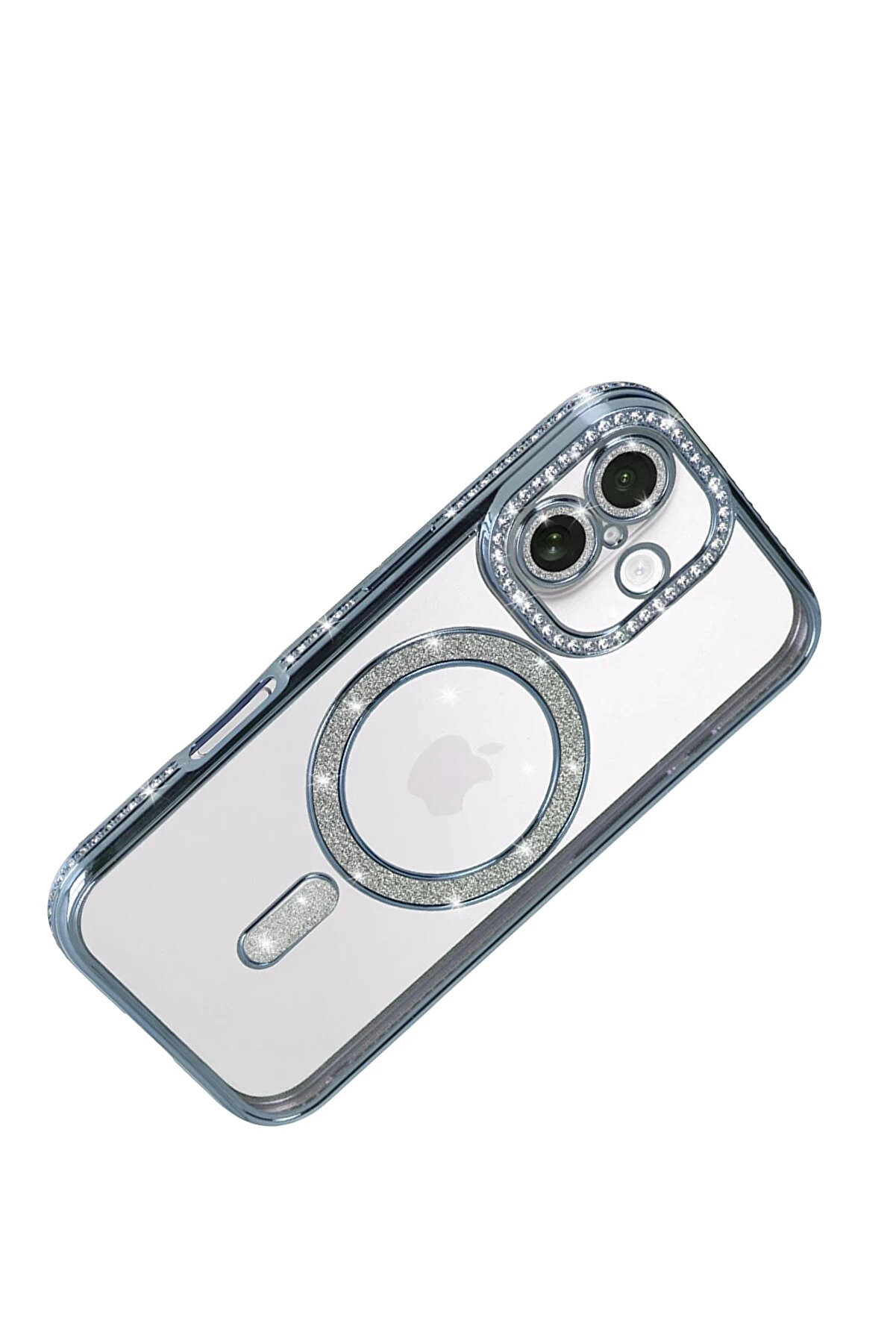 Buti̇k Apple İphone 17 Joke Si̇mli̇ Magneti̇csafe Kılıf - Mavi̇-(5796)