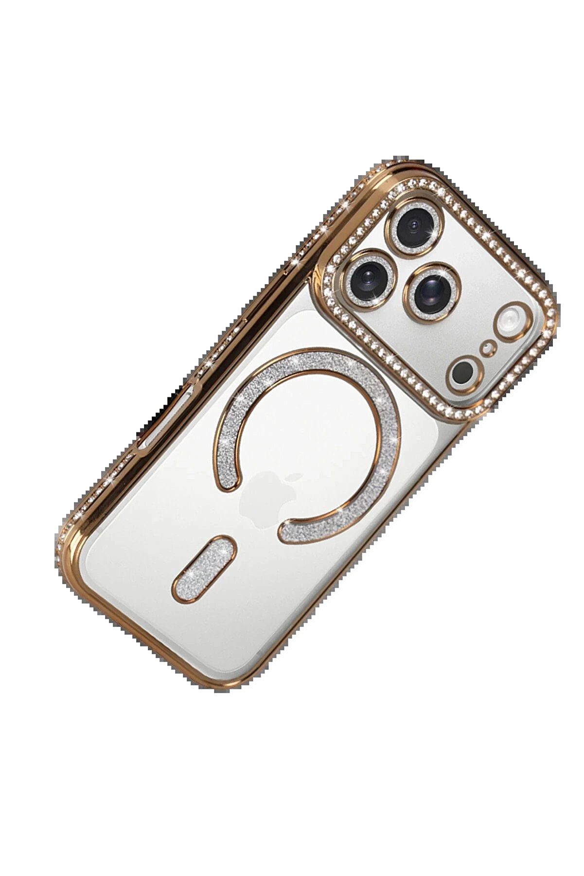 Buti̇k Apple İphone 17 Pro Max Joke Si̇mli̇ Magneti̇csafe Kılıf - Gold-(5796)