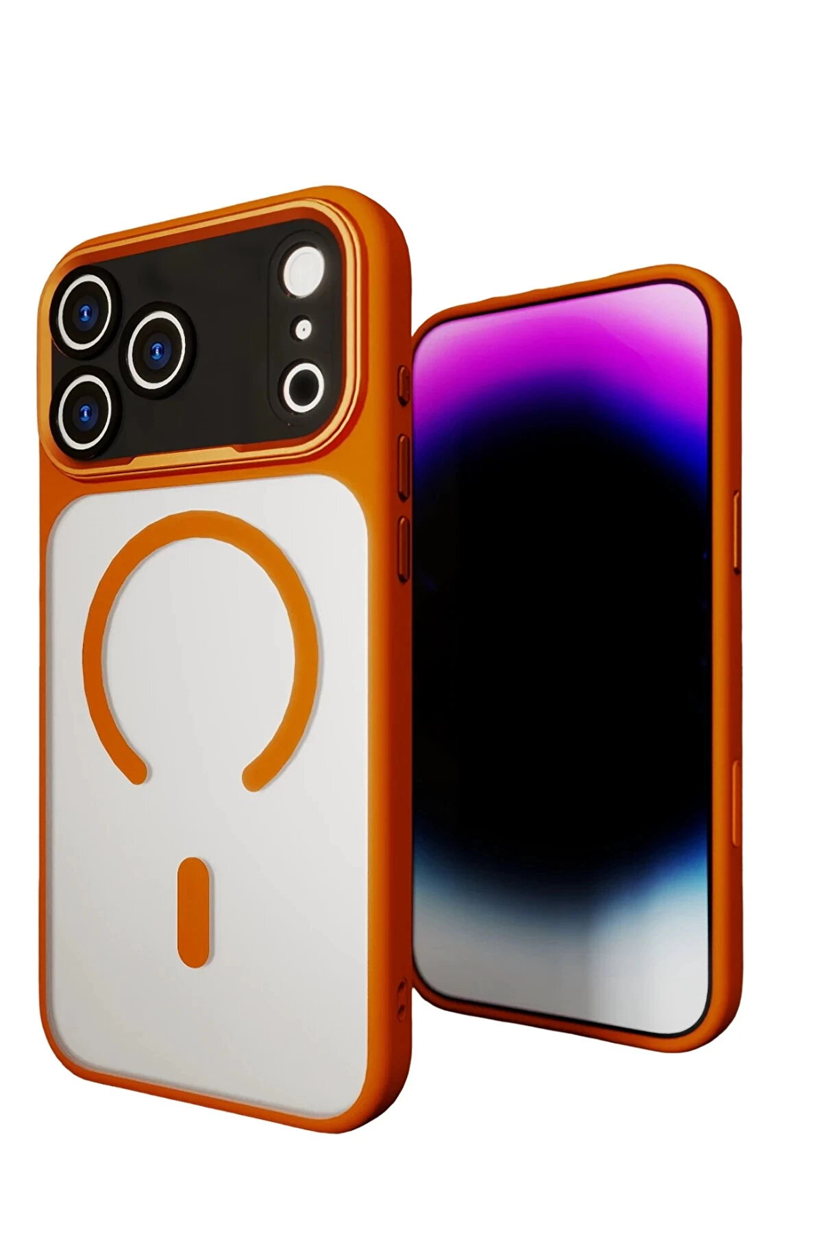 Buti̇k Apple İphone 17 Pro Max Hazar Magsafe Kapak - Turuncu-(5796)
