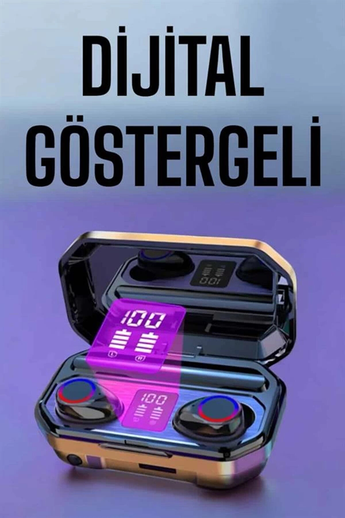 Mkr Kablosuz Bluetooth Kulaklık Di̇ji̇tal G&ouml;stergeli̇ Uzun Pi̇l &Ouml;mr&uuml;