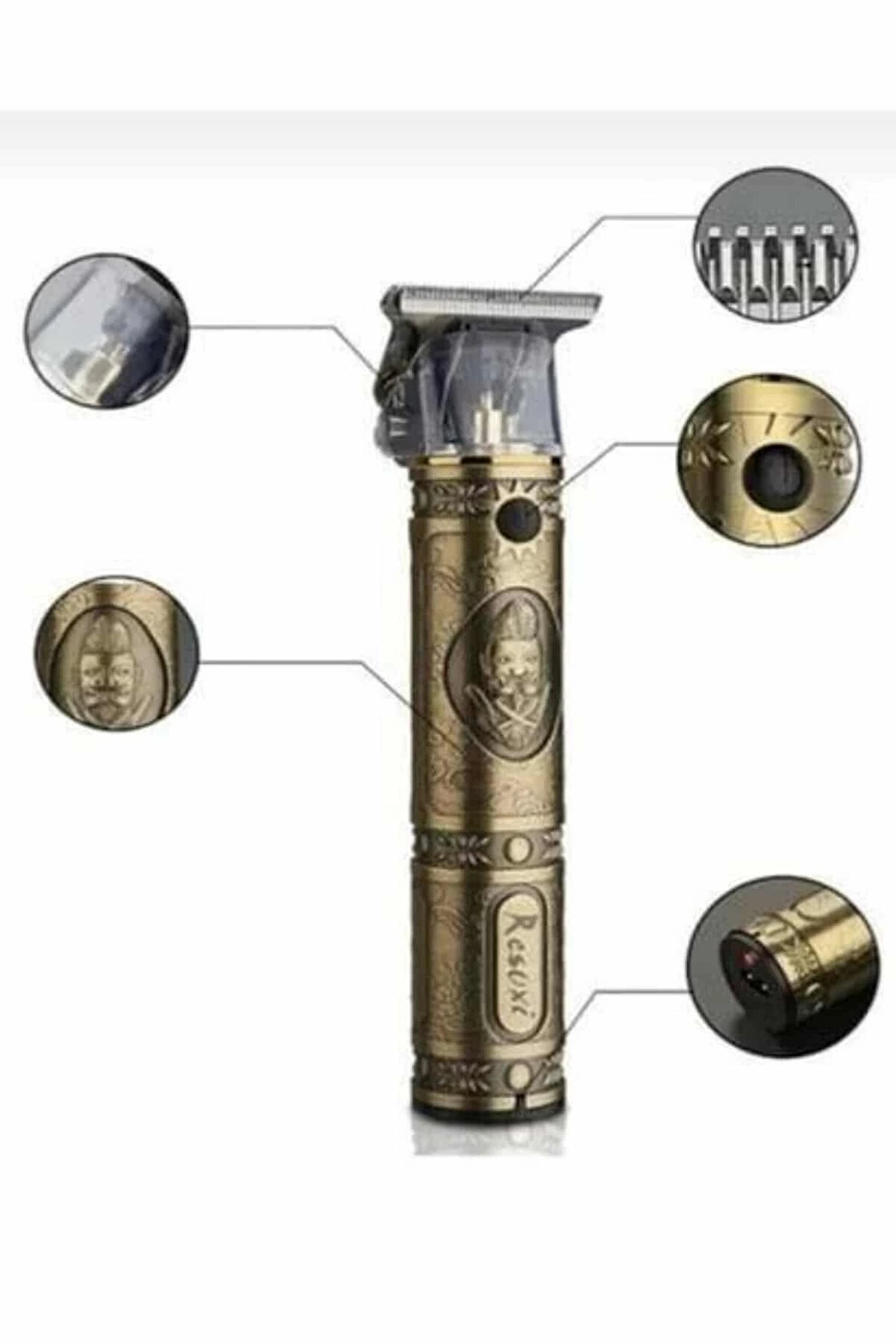 Buti̇k Tıraş Maki̇nesi̇ Şarjlı &Ccedil;i̇zi̇k Tıraş Paslanmaz &Ccedil;eli̇k Bı&ccedil;aklı 4 Taraklı