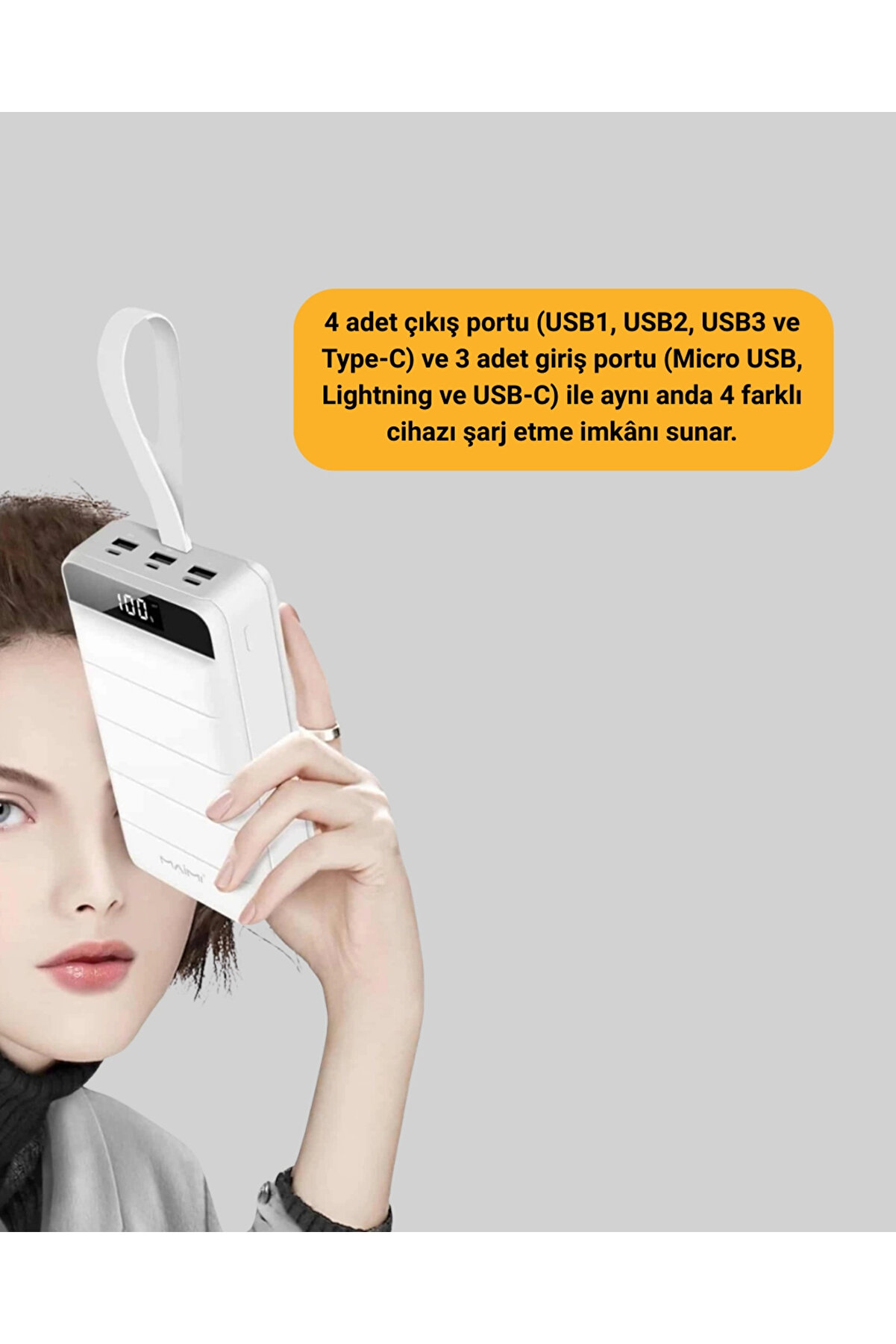 Buti̇k 22.5W Pd Destekli̇ Taşınabi̇li̇r Şarj Ci̇hazı &Ccedil;oklu &Ccedil;ıkışlı Model Powerbank