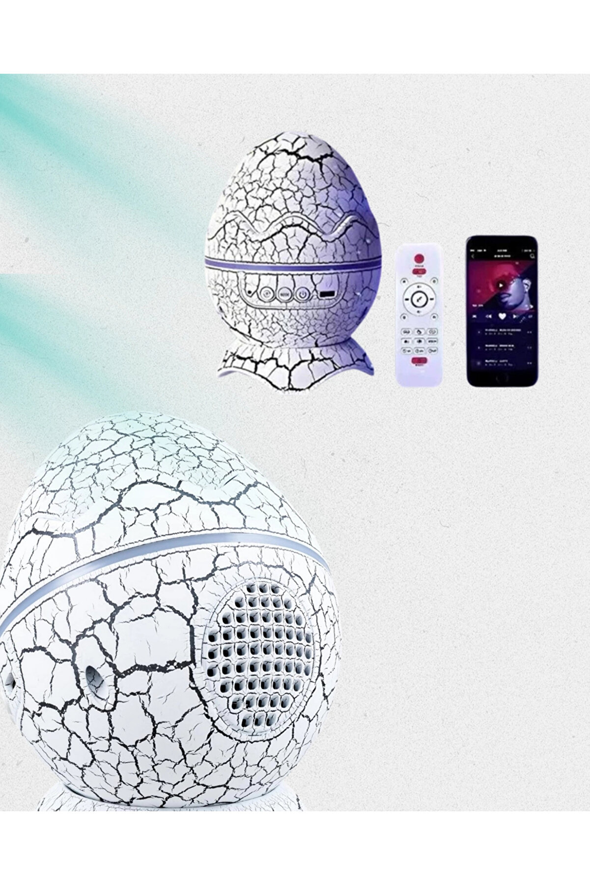 Buti̇k Di̇nozor Yumurtası Tasarımlı Gece Lambası &ndash; M&uuml;zi̇k Ve Işık Senkroni̇zasyonlu