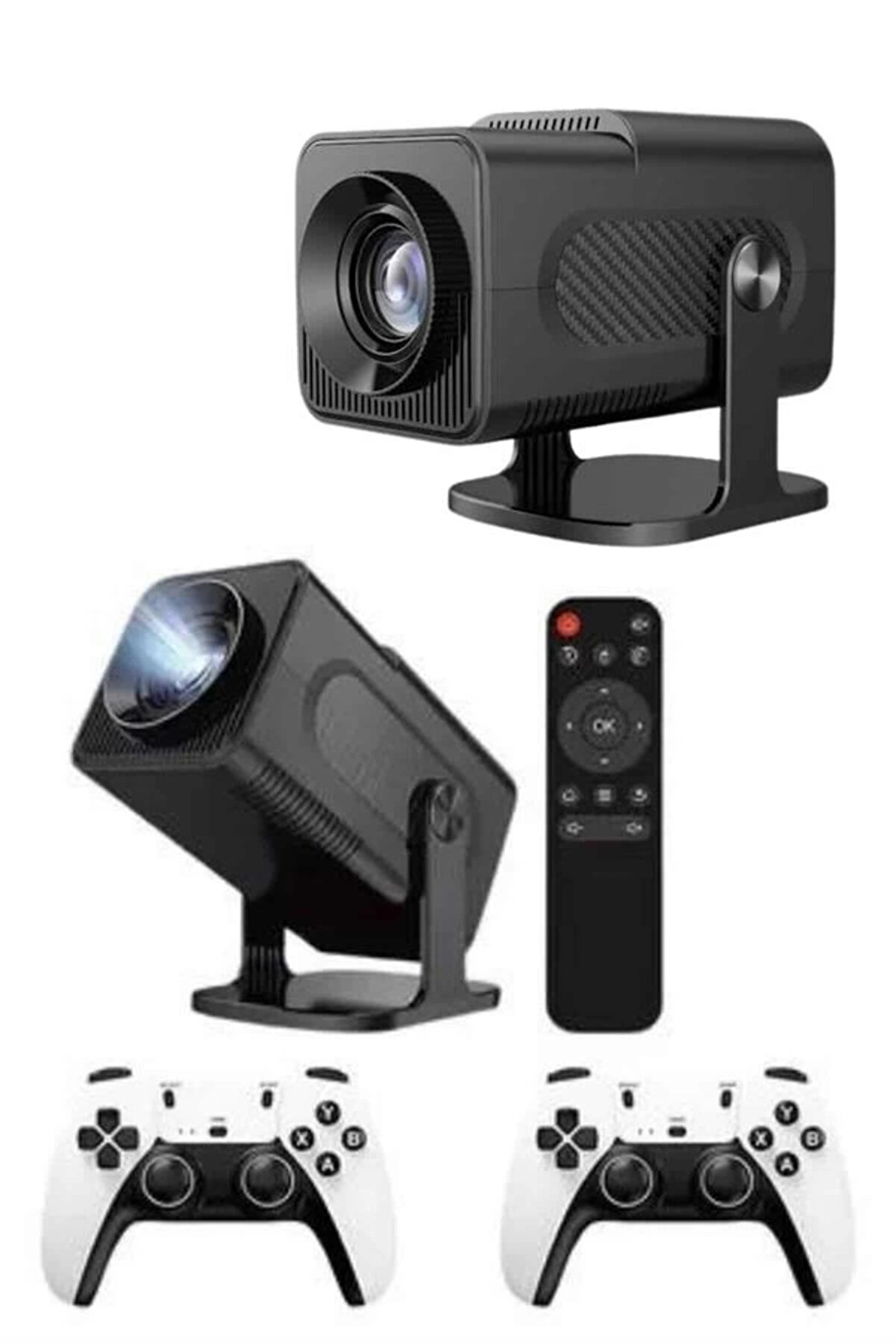 Byzm &Ccedil;i̇ft Kollu Game Box Projeksi̇yon Ci̇hazı Kumandalı Androi̇d Tv Dahi̇li̇ Hoparl&ouml;r