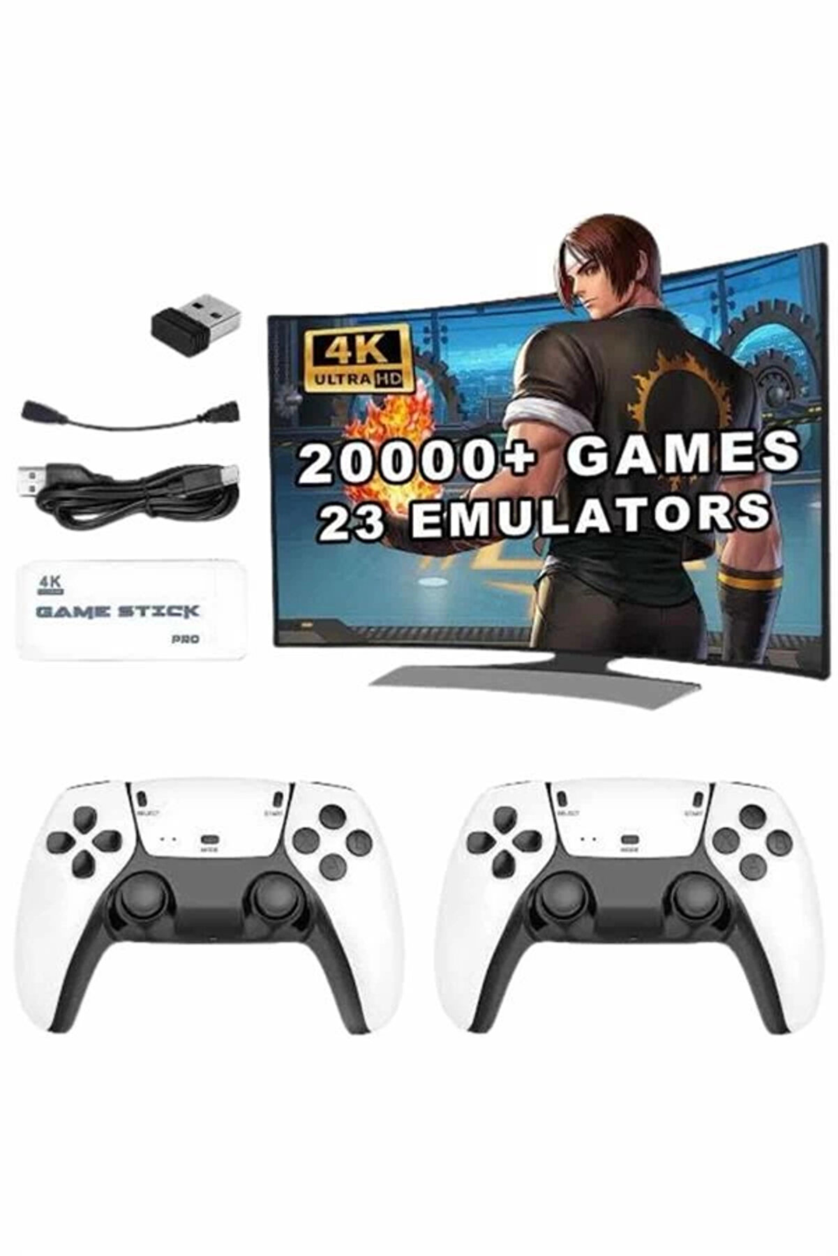 Buti̇k 3D 4K Hd 2.4G Game Sti̇ck 4K Ultra Hd Oyun Konsolu &Ccedil;i̇ft Kollu