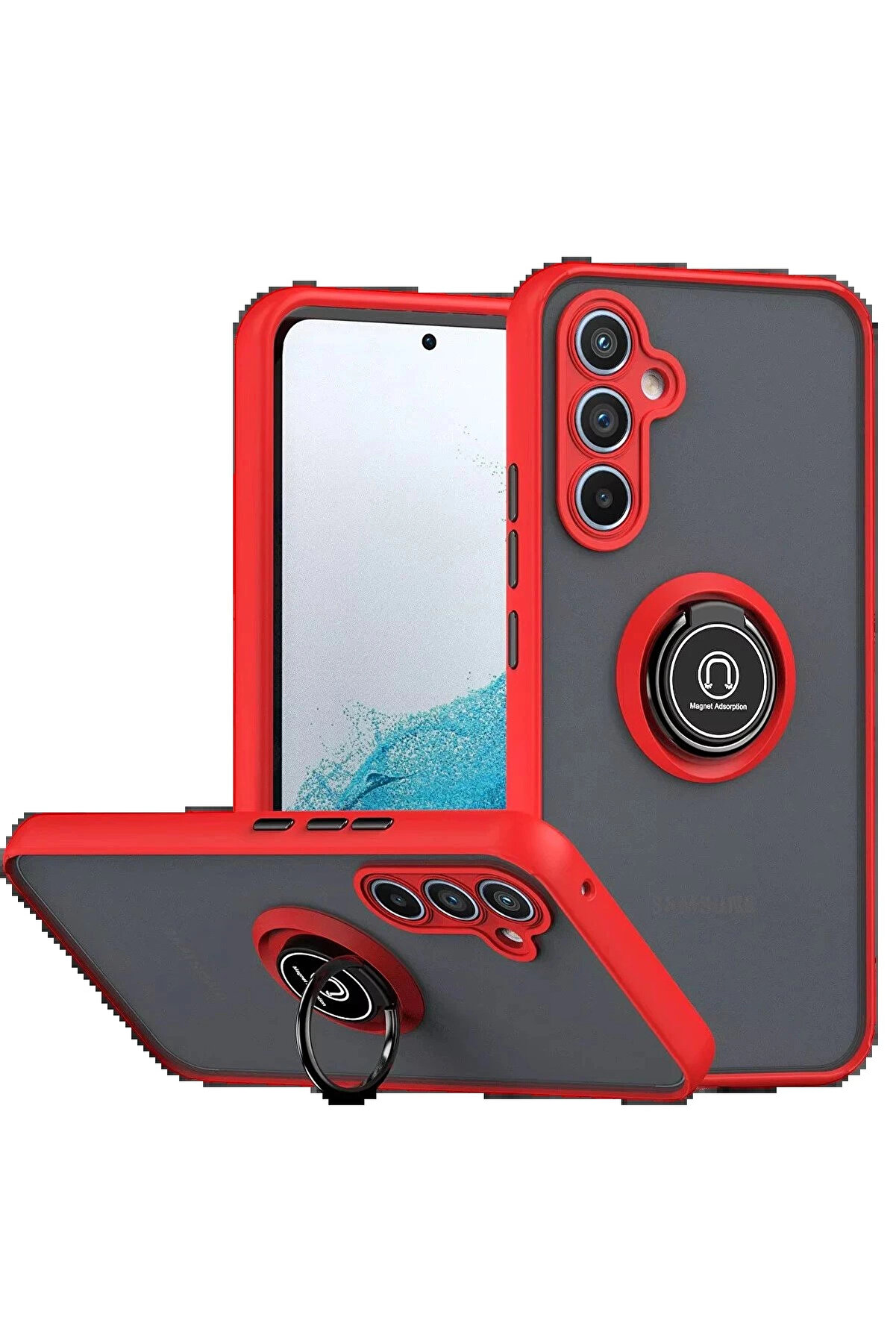 Buti̇k Samsung Galaxy S25 Fe Montreal Y&uuml;z&uuml;kl&uuml; Si̇li̇kon Kapak - Kırmızı-(5796)