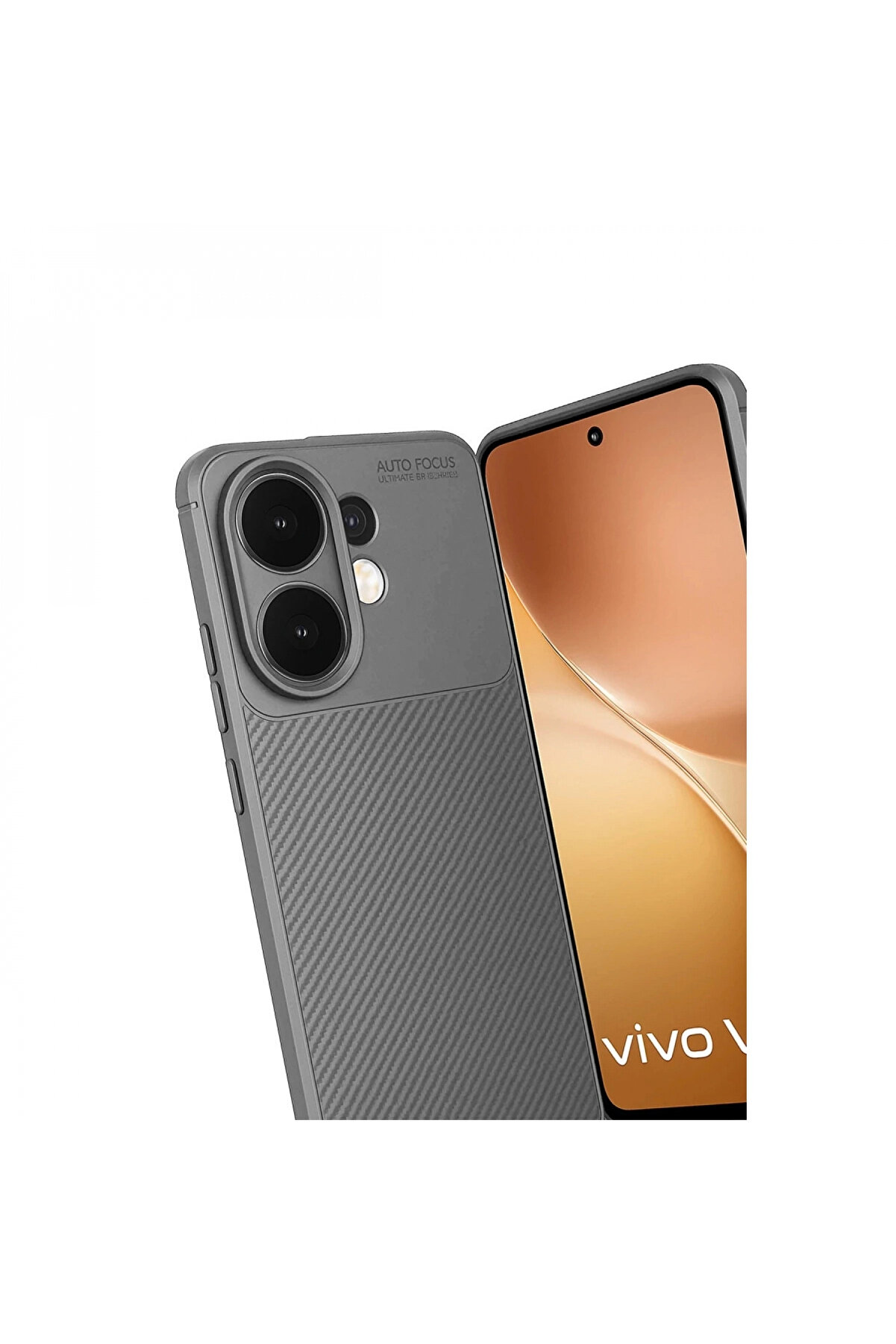Buti̇k Vi̇vo V60 5G Auto Focus Karbon Kapak - Gri̇