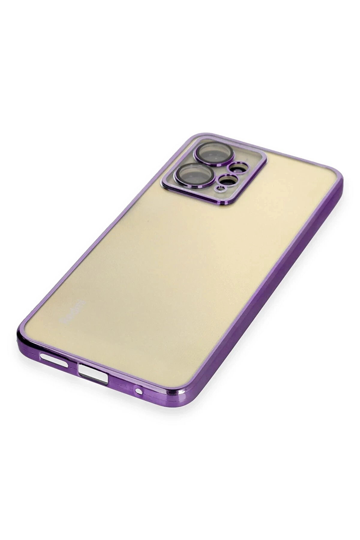 Buti̇k Xi̇aomi̇ Redmi̇ Note 12 4G Kılıf Lensli̇ Si̇li̇kon - Mor-(5796)