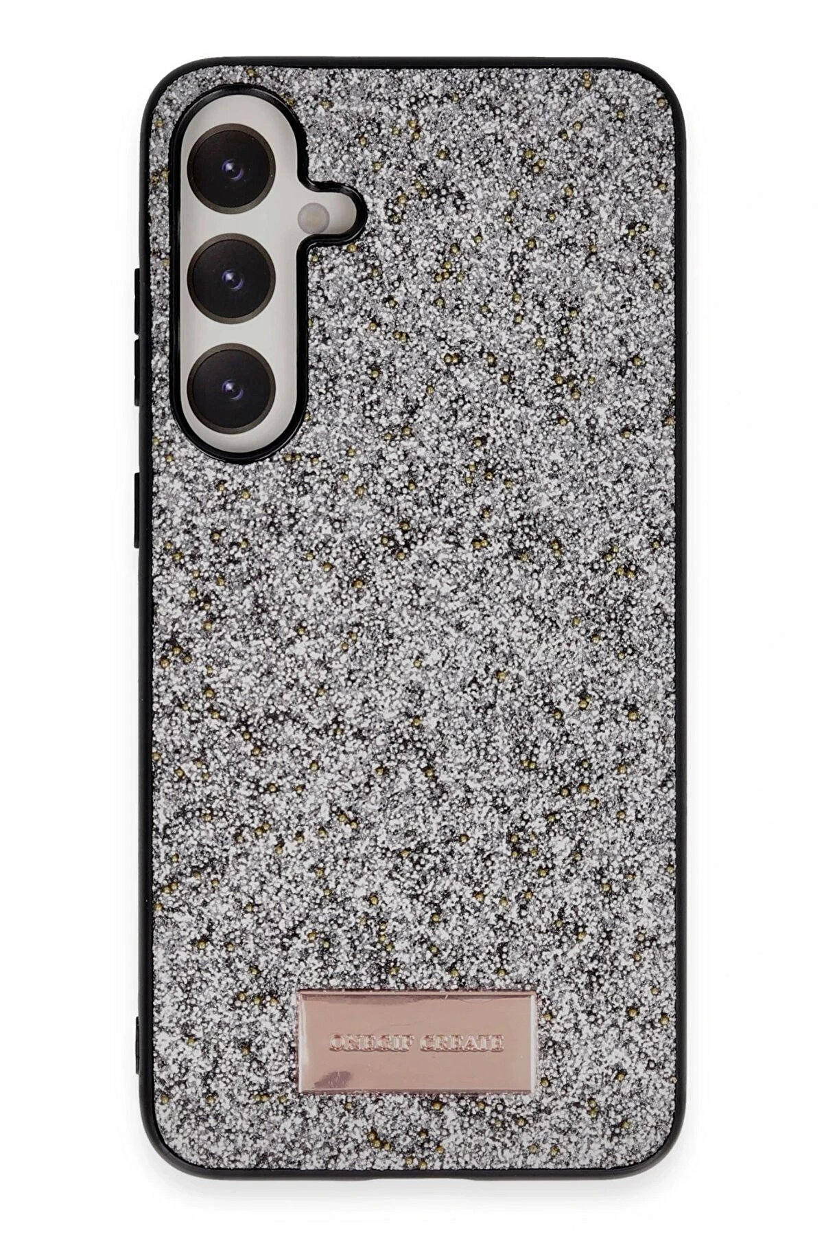 Buti̇k Samsung Galaxy A55 5G Bri̇ght Si̇mli̇ Kapak - G&uuml;m&uuml;ş-(5796)